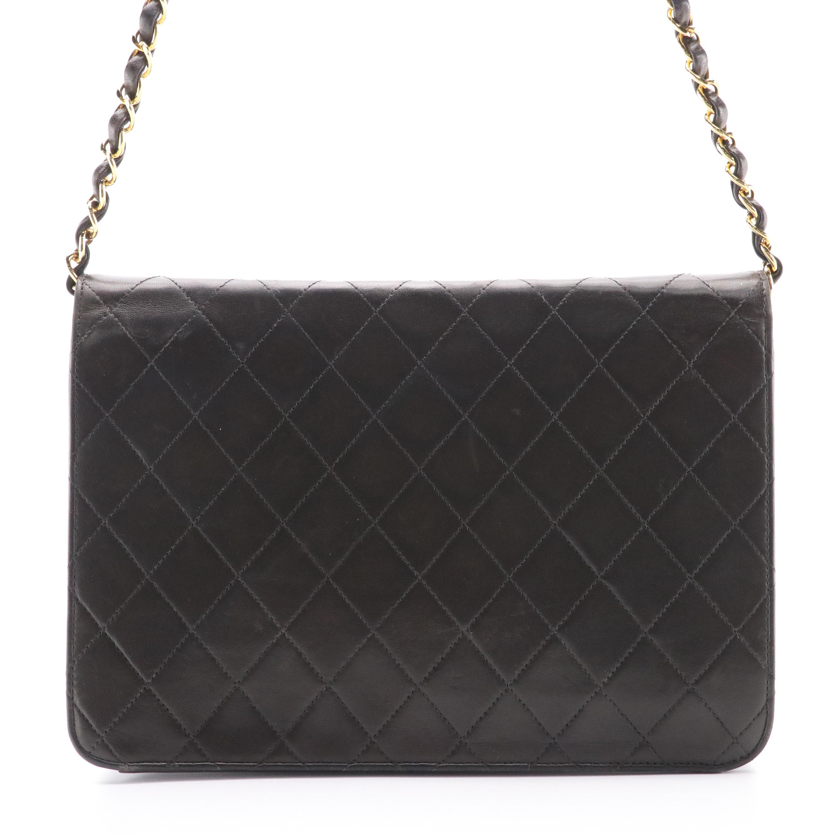Chanel Classic Flap Shoulder Bag in Diamond Quilted Dark Brown Leather