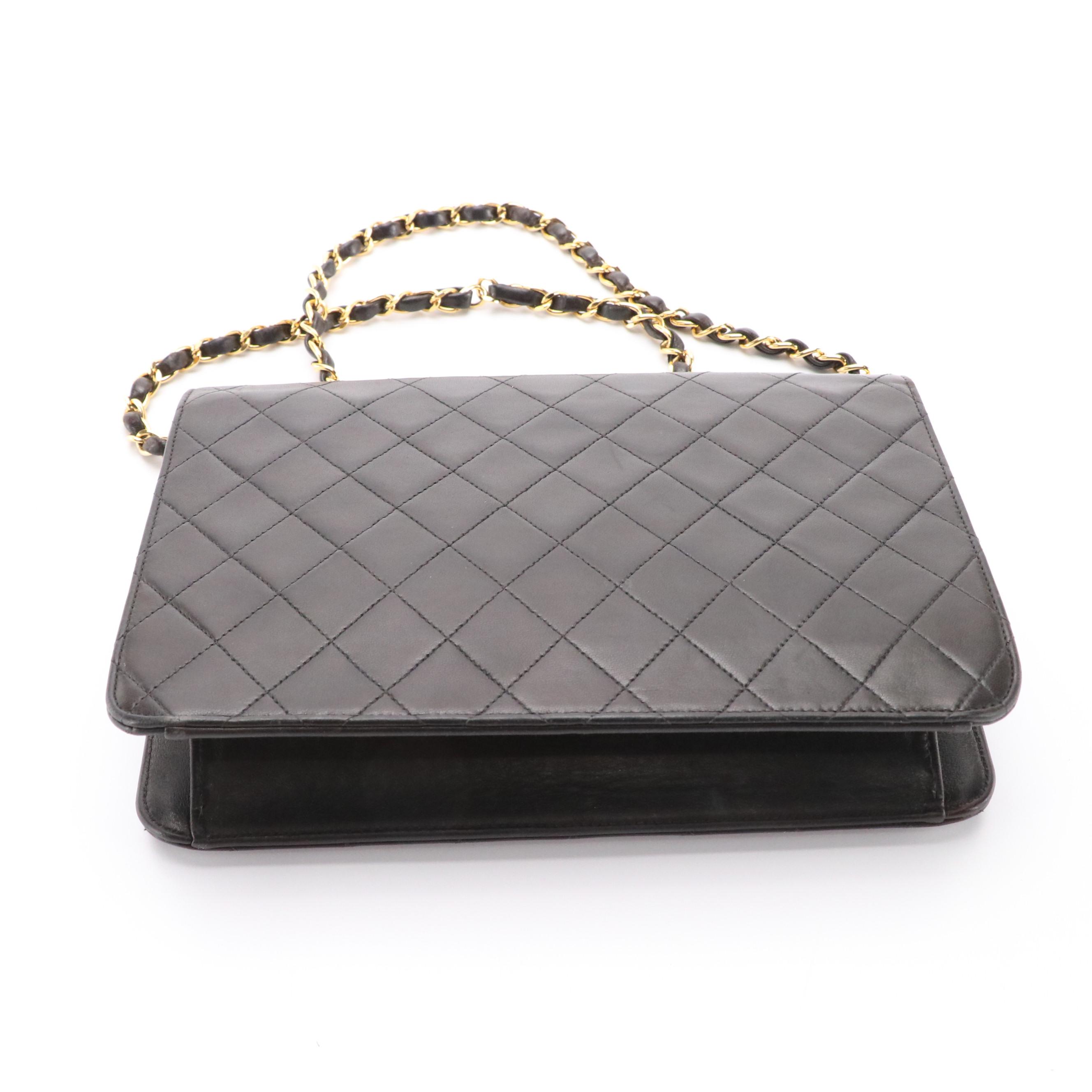 Chanel Classic Flap Shoulder Bag in Diamond Quilted Dark Brown Leather