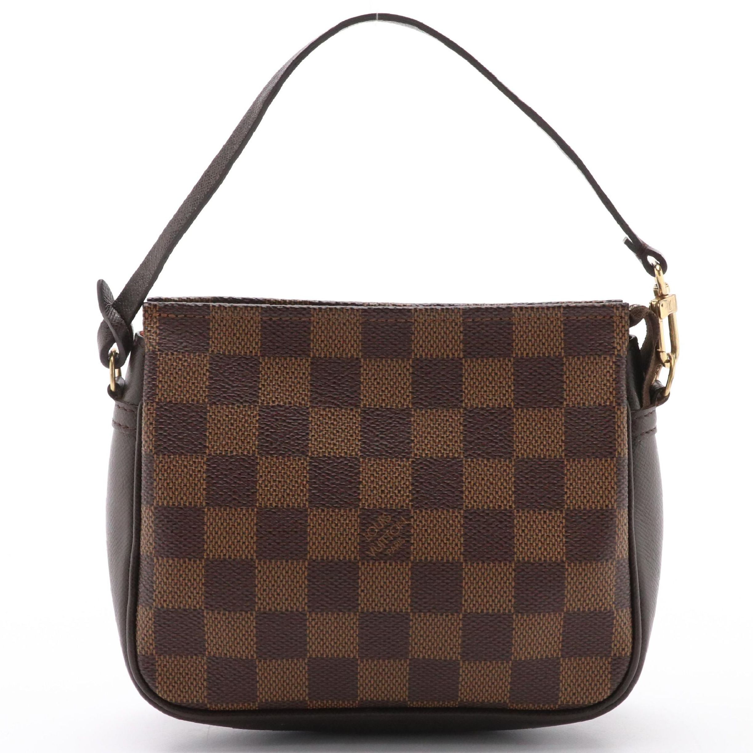 Louis Vuitton Trousse Makeup Pochette in Damier Ebene Coated Canvas and Leather