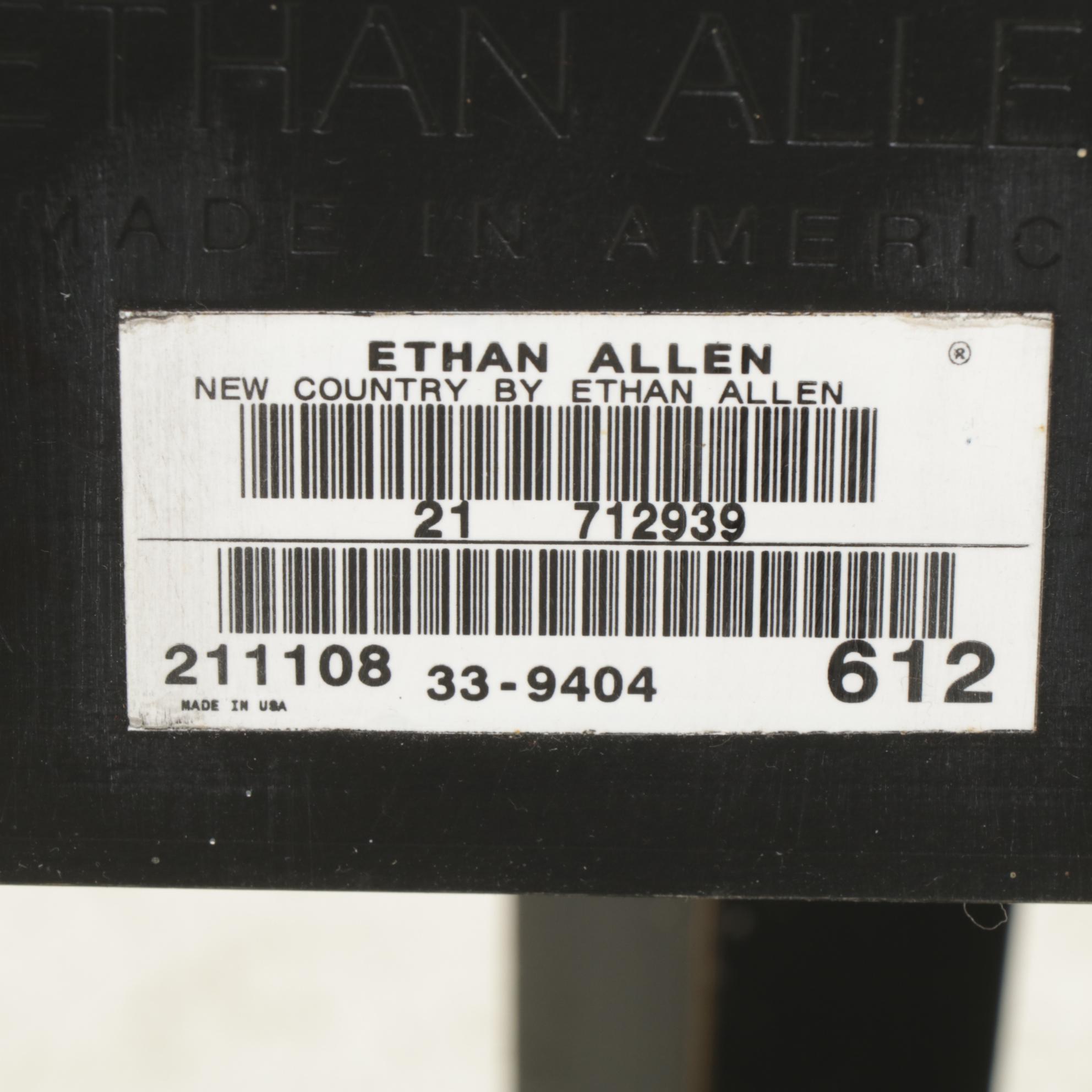 Ethan Allen Black Painted Demilune Console Table