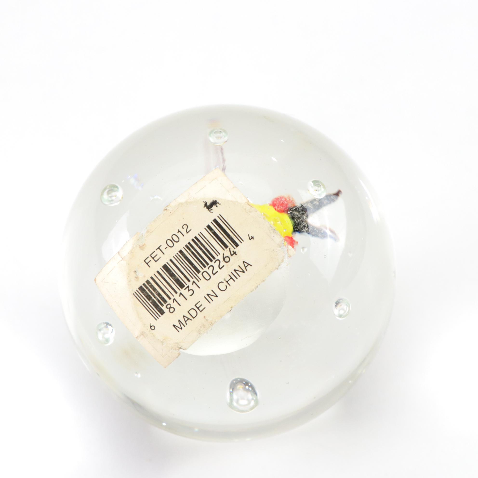 Art Glass Insect Motif Bubble Paperweights