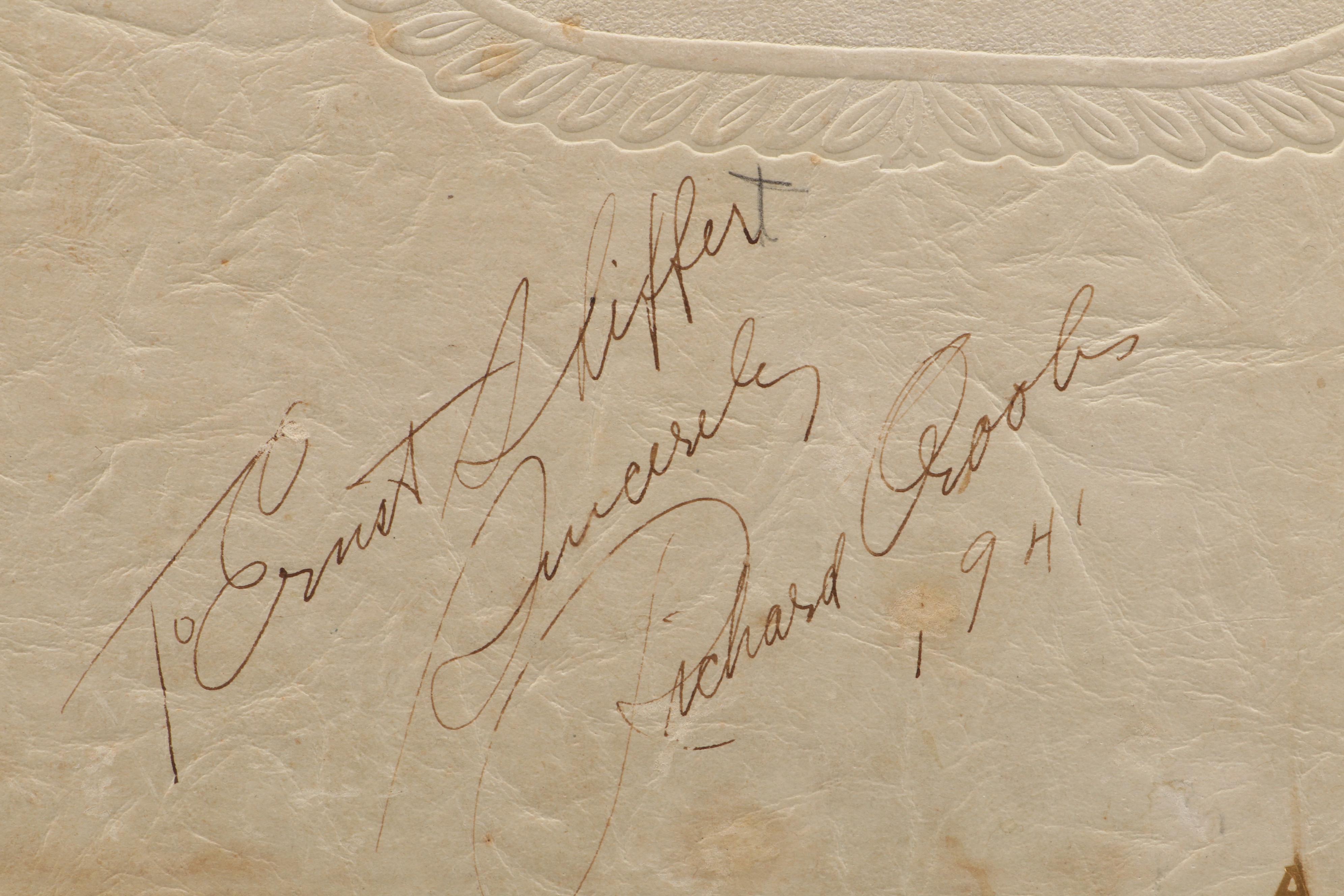 Signed "Richard Crooks in Song" A Victor Musical Masterpiece Record Album, 1941