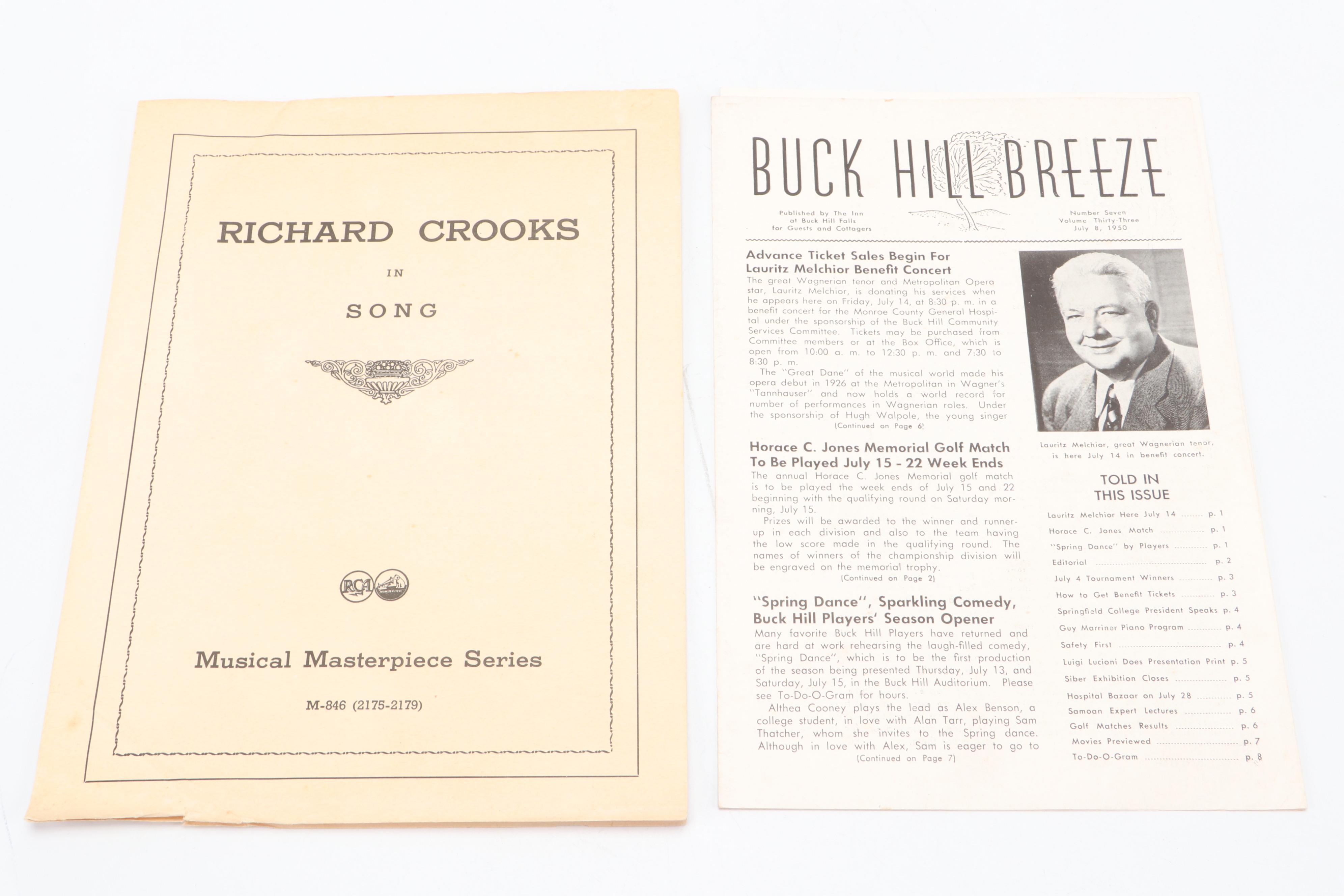 Signed "Richard Crooks in Song" A Victor Musical Masterpiece Record Album, 1941