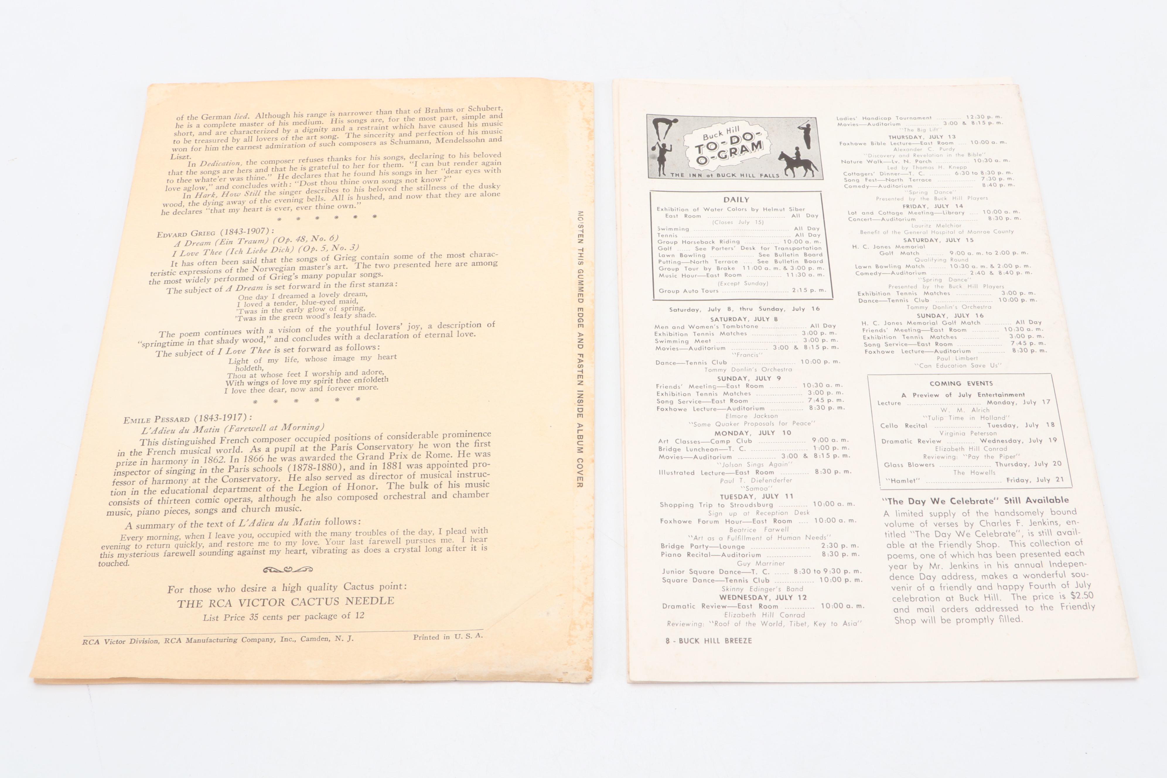 Signed "Richard Crooks in Song" A Victor Musical Masterpiece Record Album, 1941