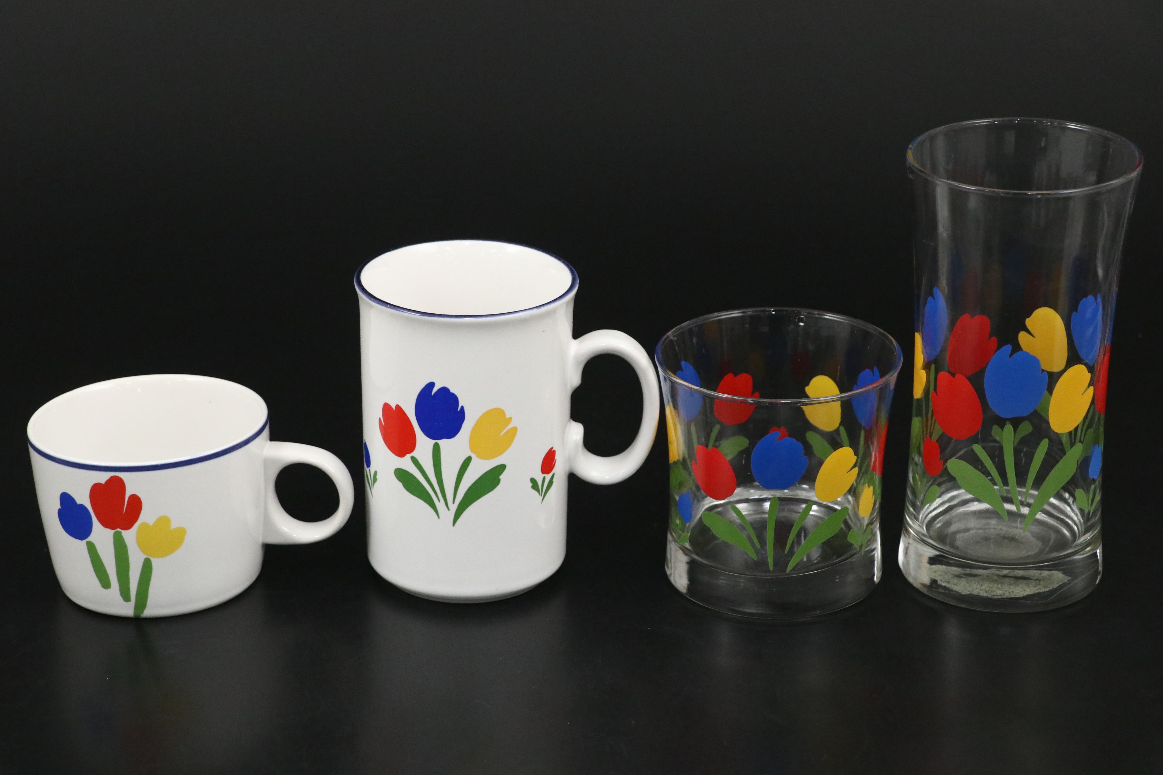 Newcor "Paradise" Stoneware, JMP "Tulip Tyme" Dinnerware and Glassware