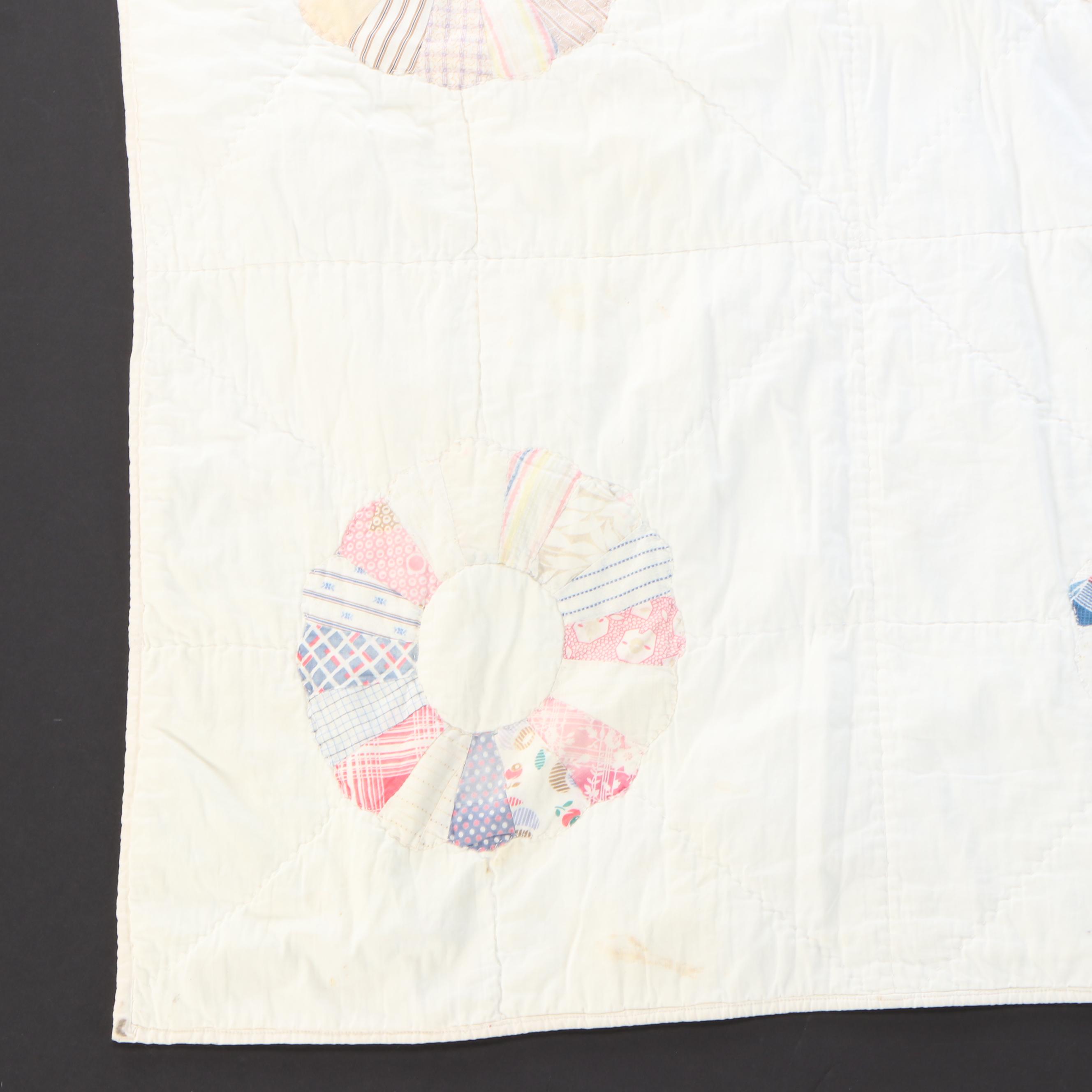 Handmade "Dresden Plate" and "Double Wedding Ring" Pieced Quilts