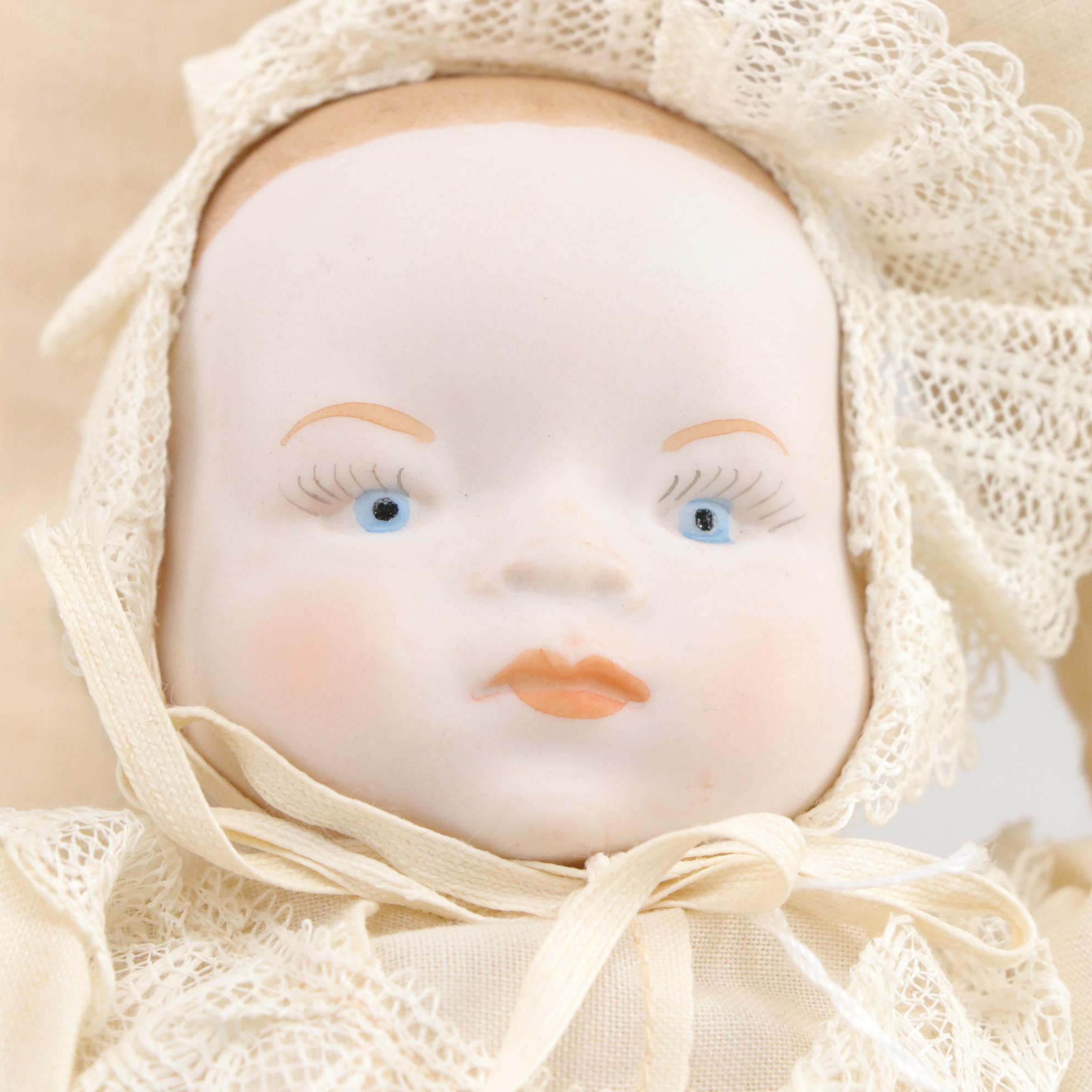 Shackman Bisque Baby and China Head Doll Pair