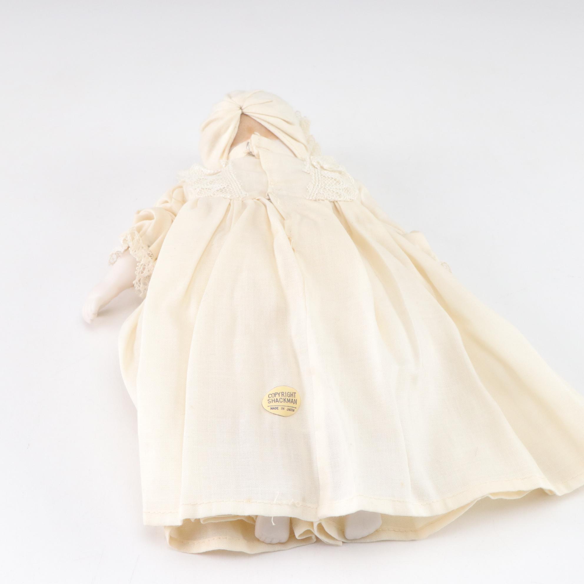 Shackman Bisque Baby and China Head Doll Pair