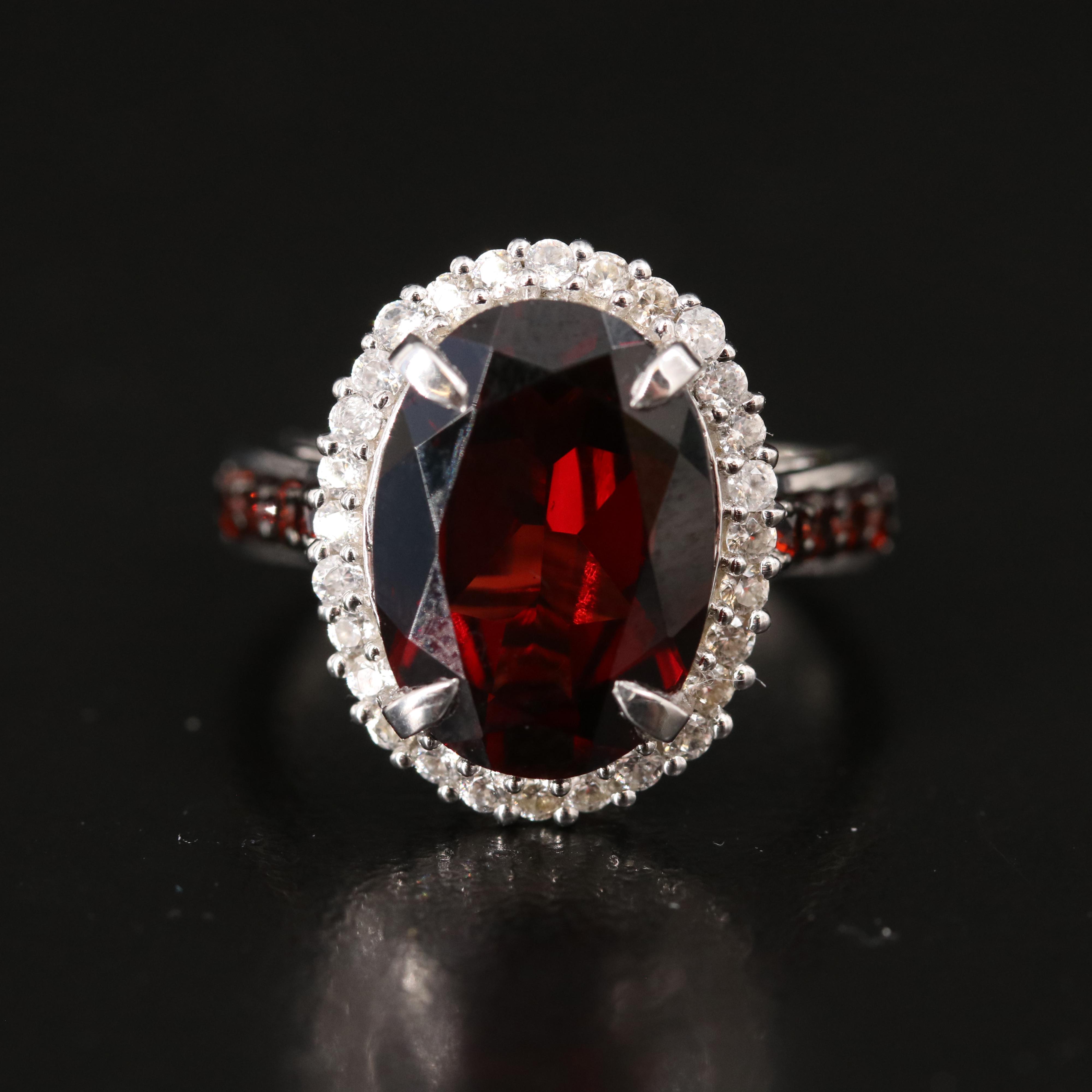 Sterling Garnet and Zircon Ring