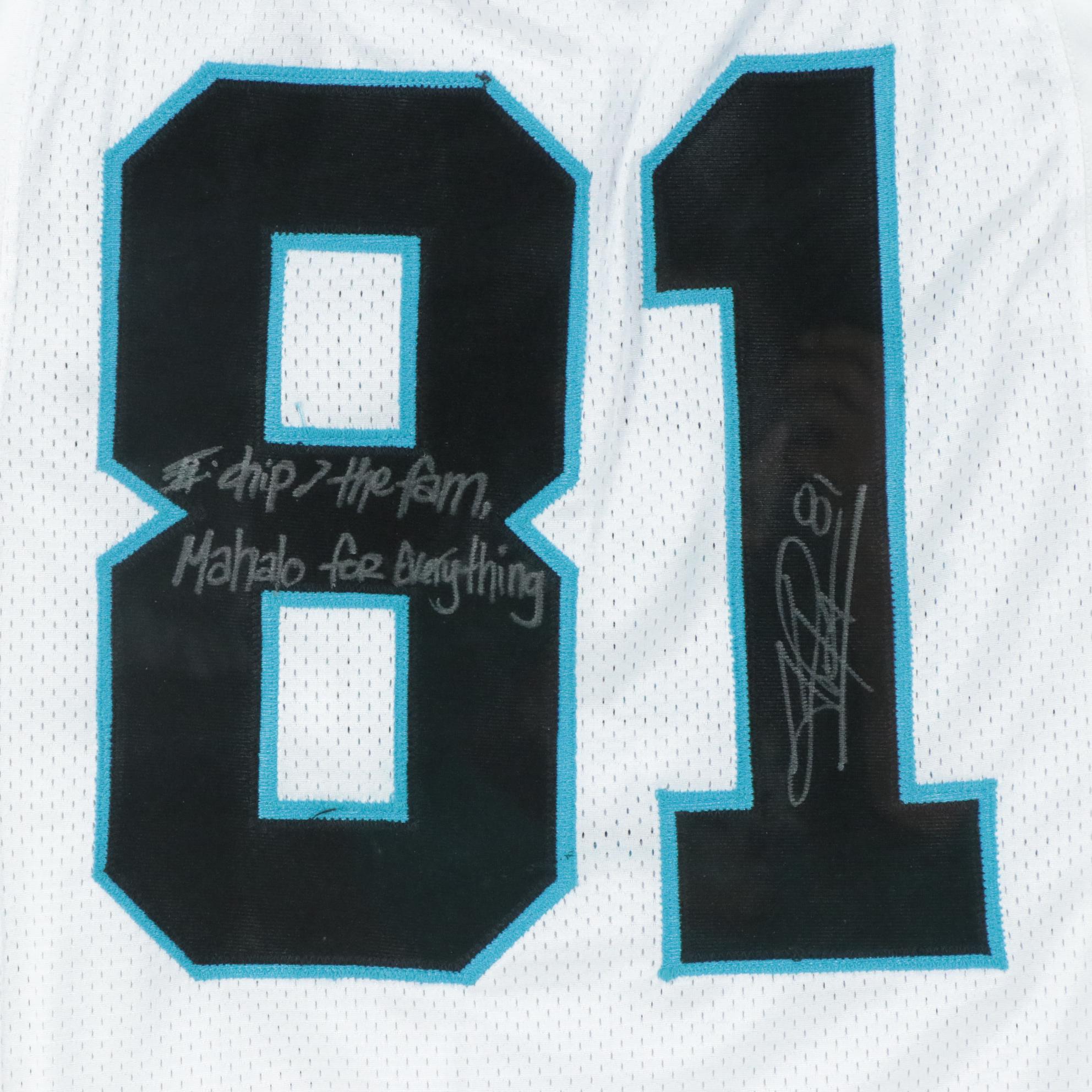 Kealoha Pilares Signed and Player Issued  Carolina Panthers Jersey with Display