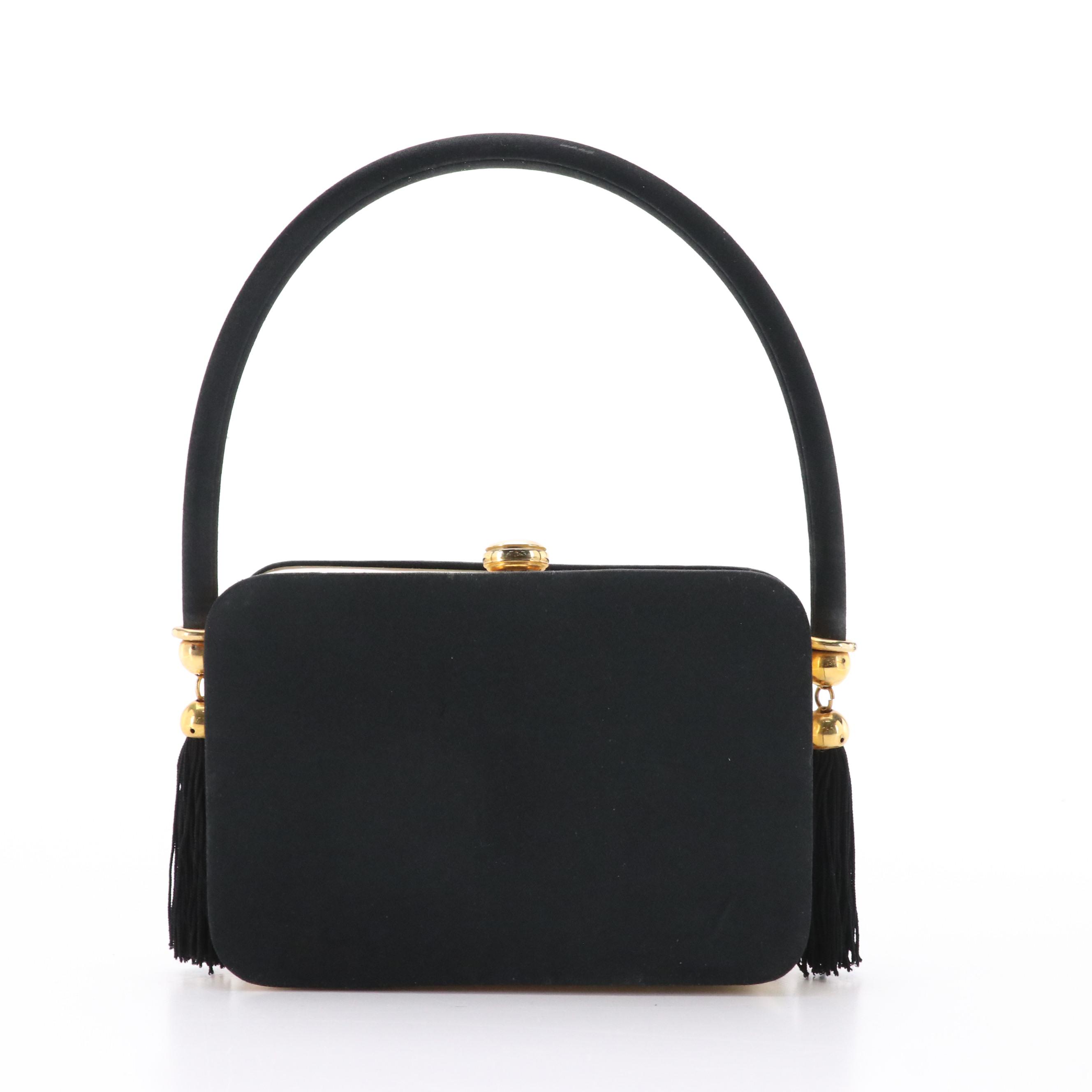 J. B. Barcelona Sateen/Metal Minaudière with Other Hexagon Metal/Bead Box Purse