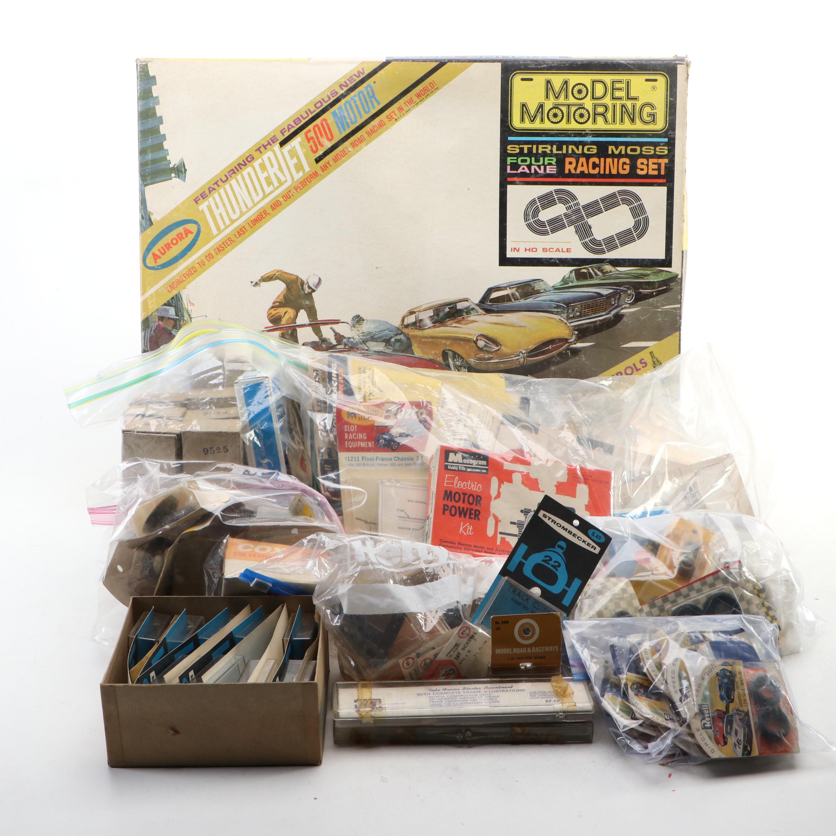 Aurora Stirling Moss Four-Lane Racing Set with Model Car Parts