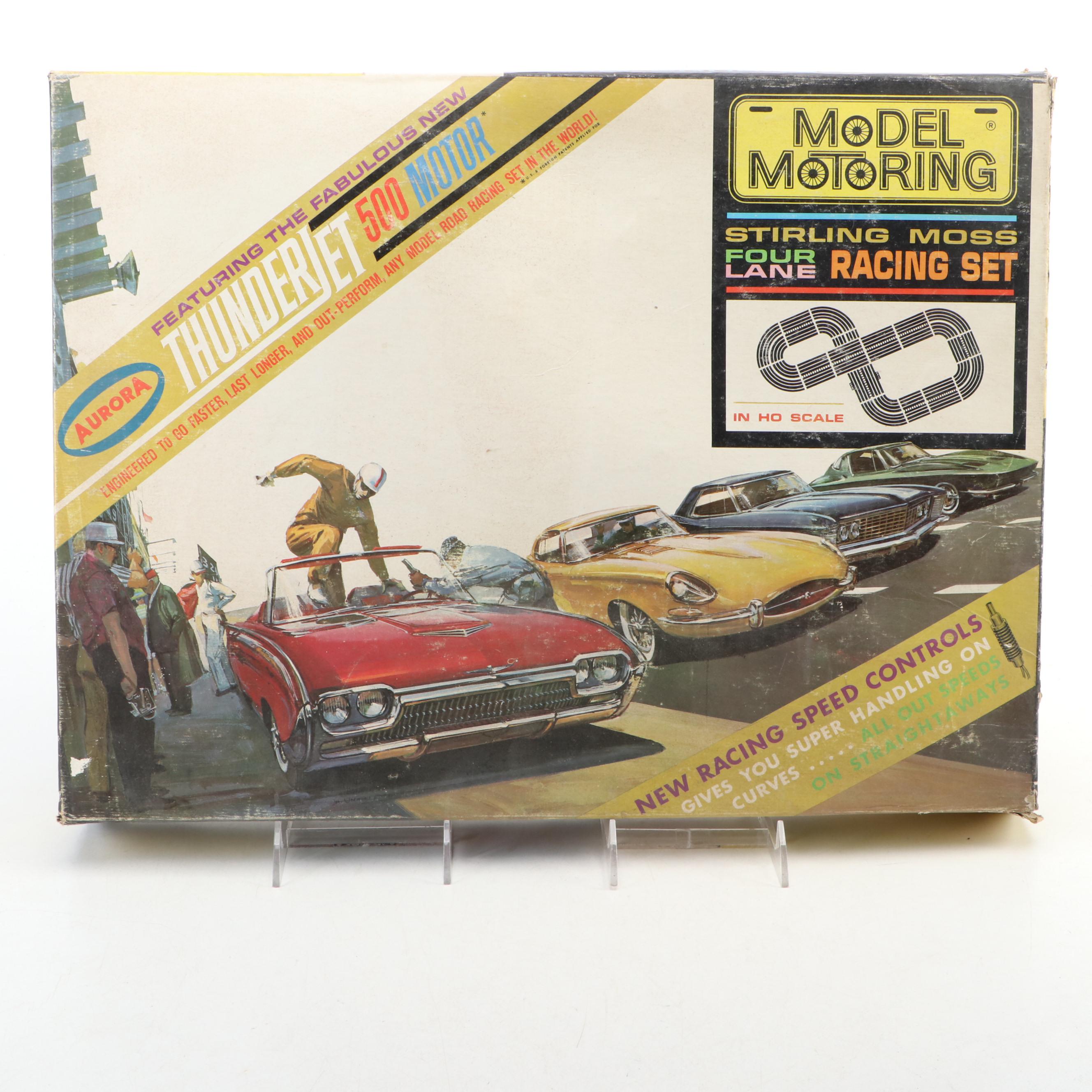 Aurora Stirling Moss Four-Lane Racing Set with Model Car Parts