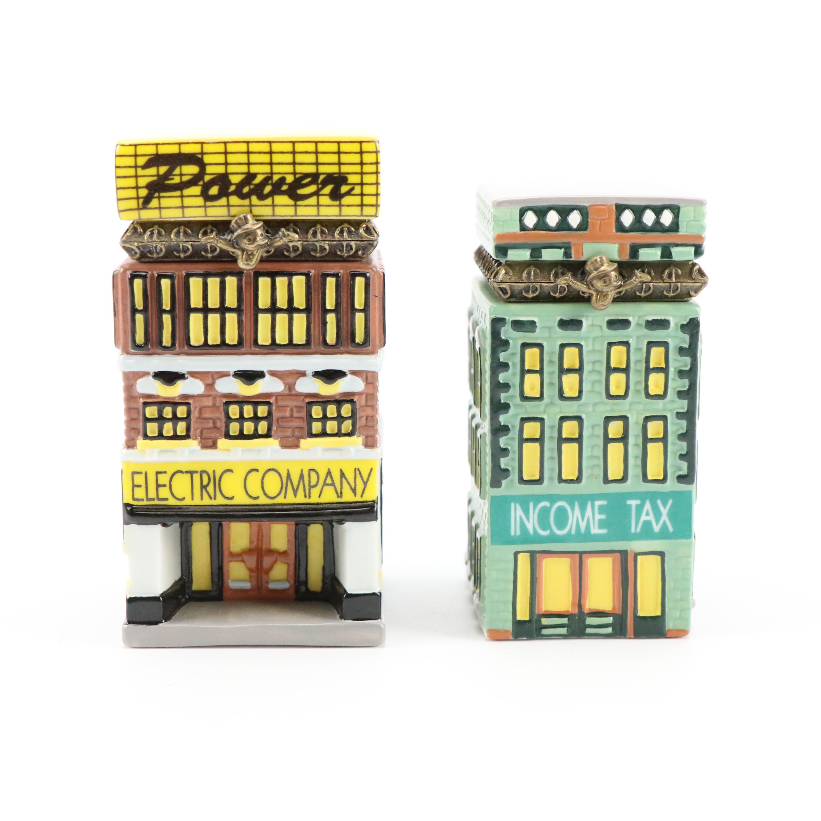 Monopoly "Boardwalk/Mediterranean Avenue" and More Porcelain Hinged Boxes, 1999