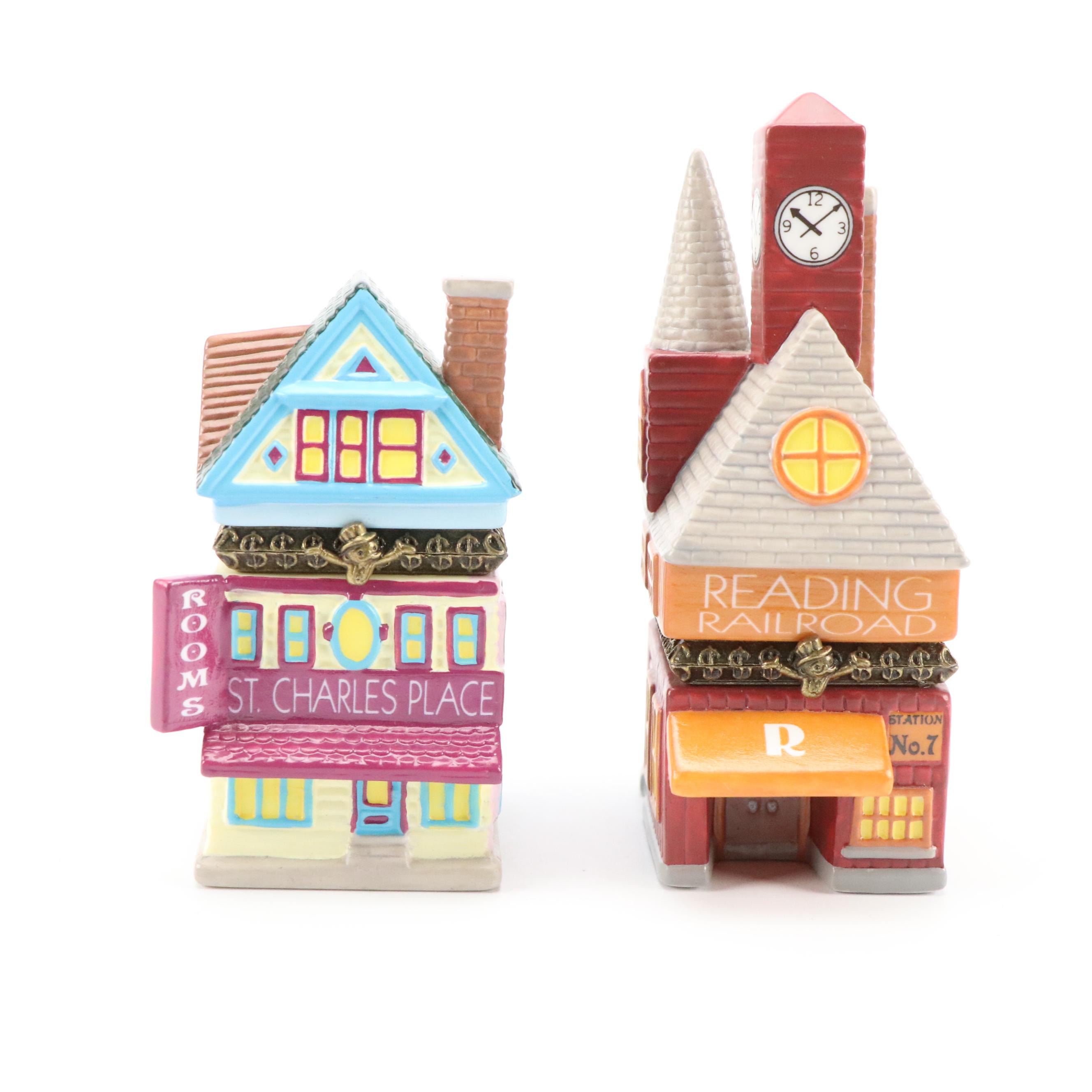 Monopoly "Boardwalk/Mediterranean Avenue" and More Porcelain Hinged Boxes, 1999