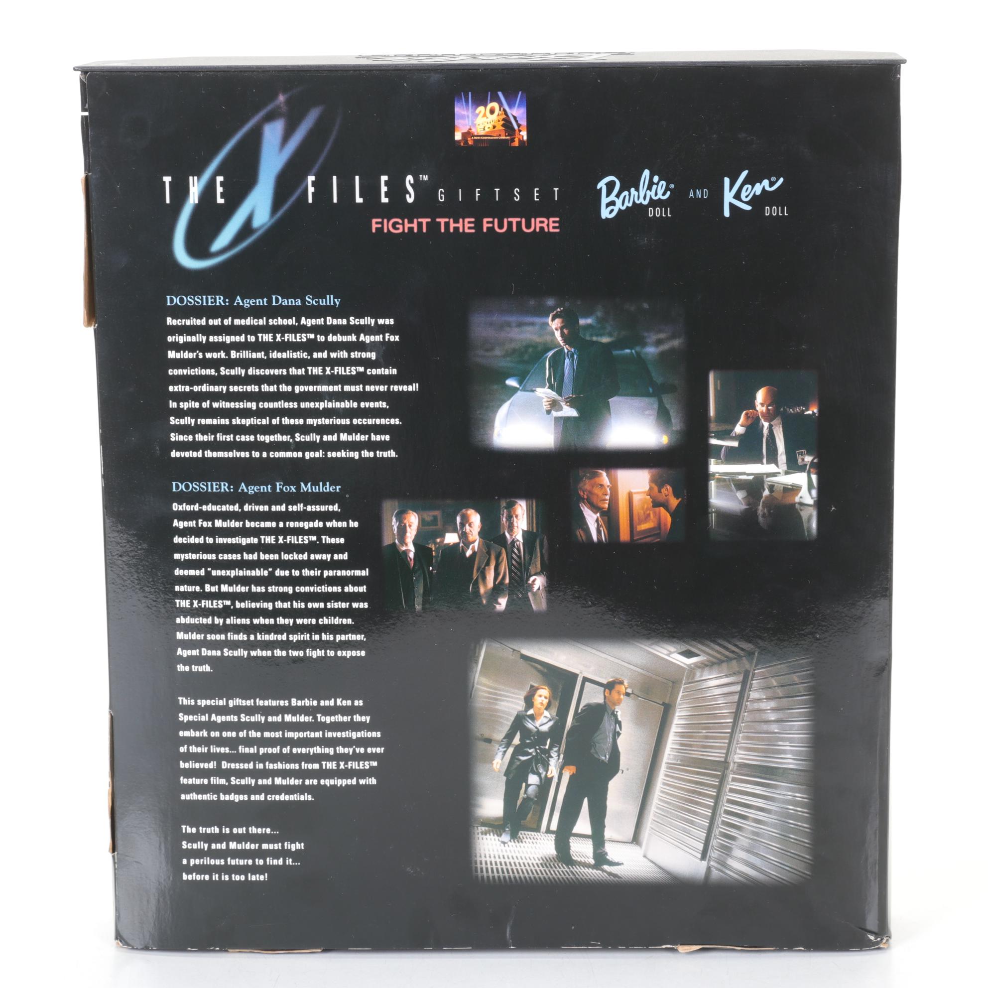 1998 Mattel "The X-Files Giftset" Barbie as Dana Scully & Ken as Fox Mulder