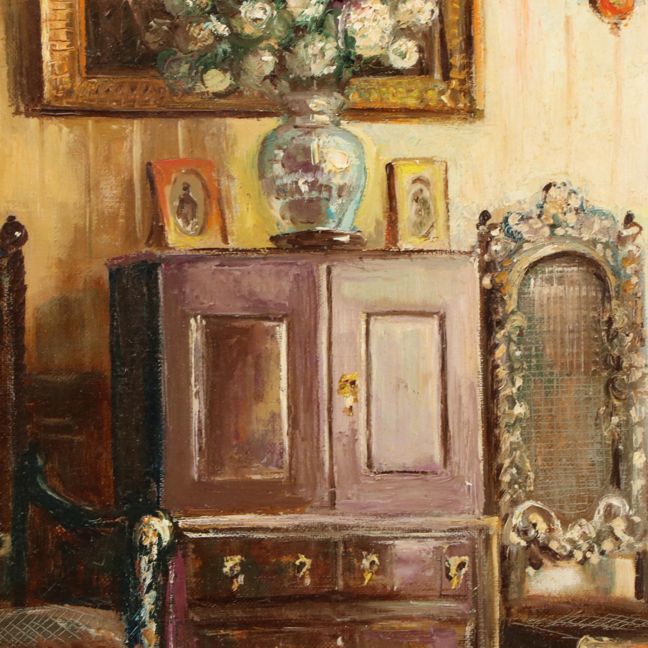 Zsuzsanna Suger Interior Scene Oil Painting