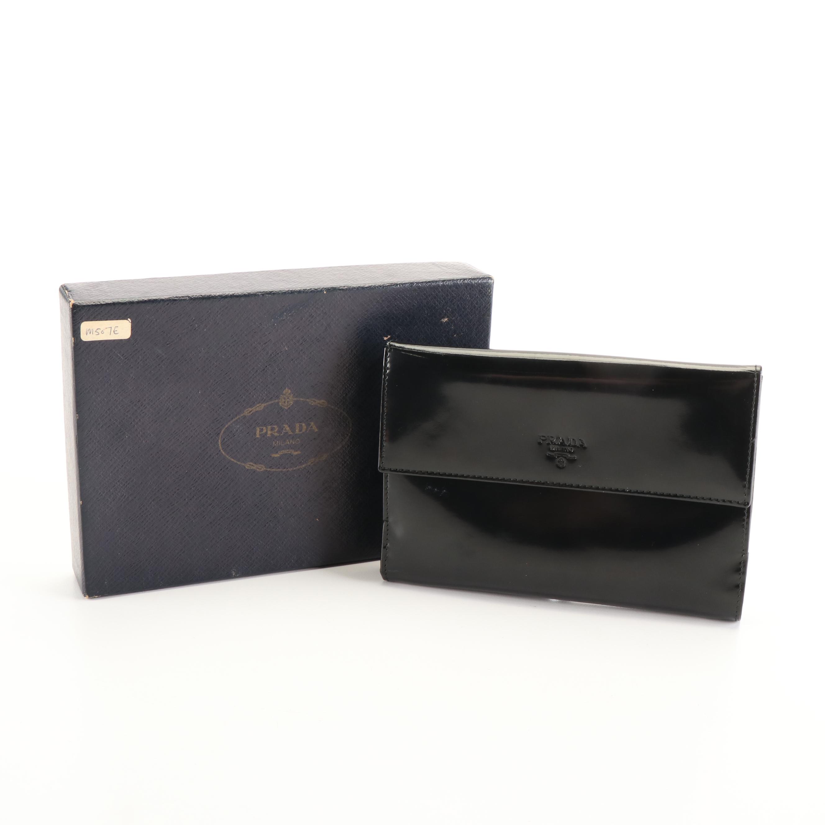Prada Compact Wallet in Patent Leather