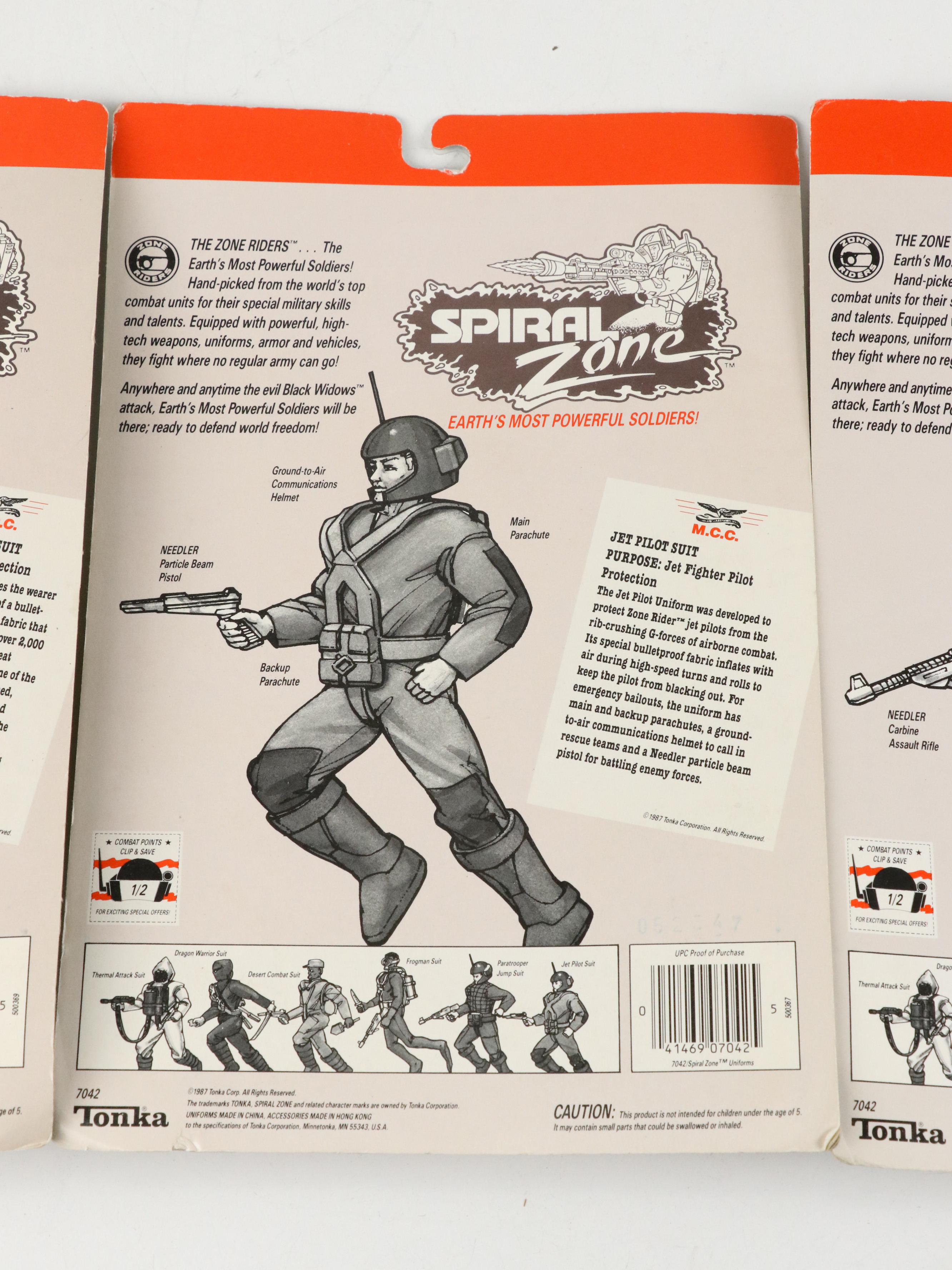 Tonka "Thermal Attack Suit" and More Spiral Zone Action Figure Outfits, 1987