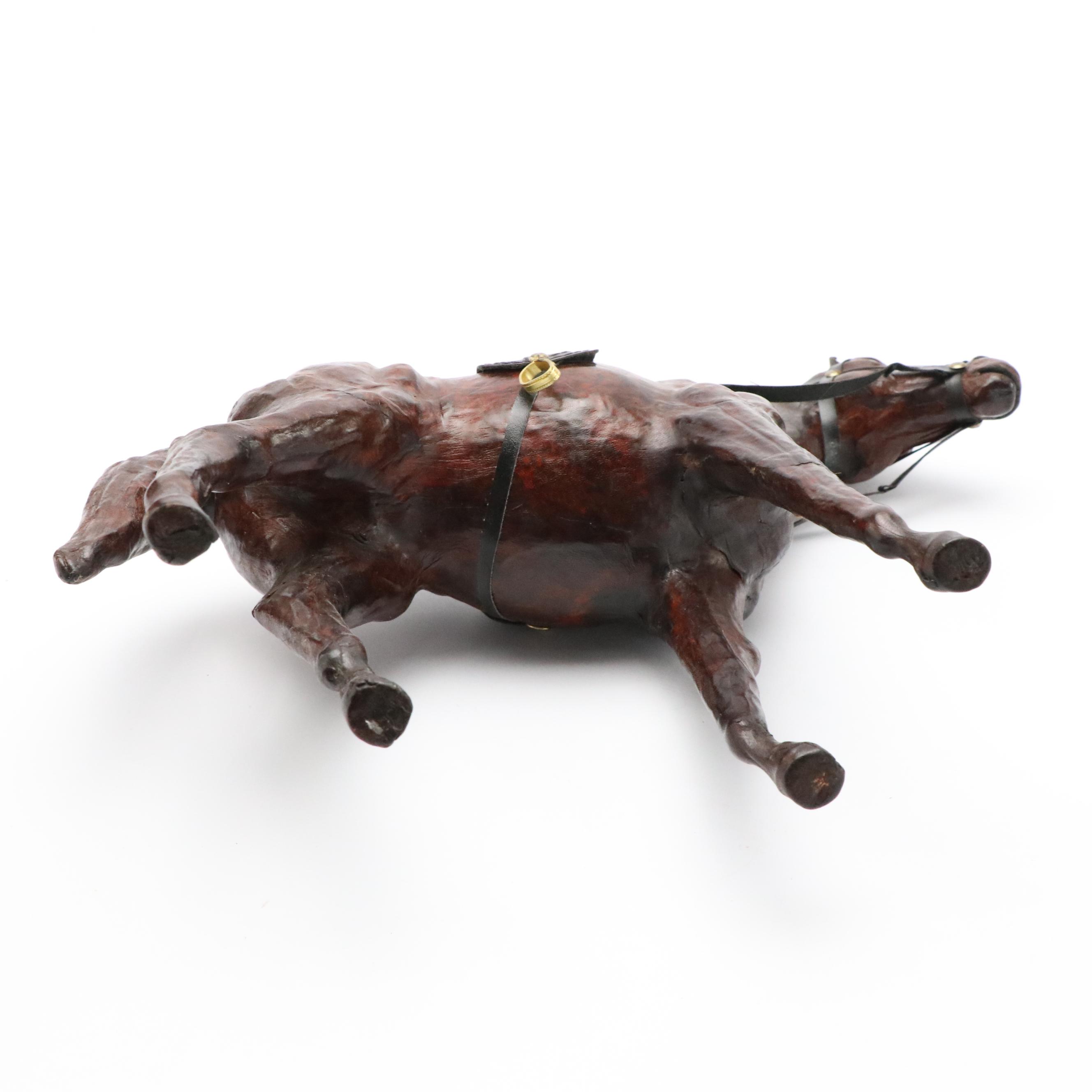 Leather-Wrapped Wood Horse
