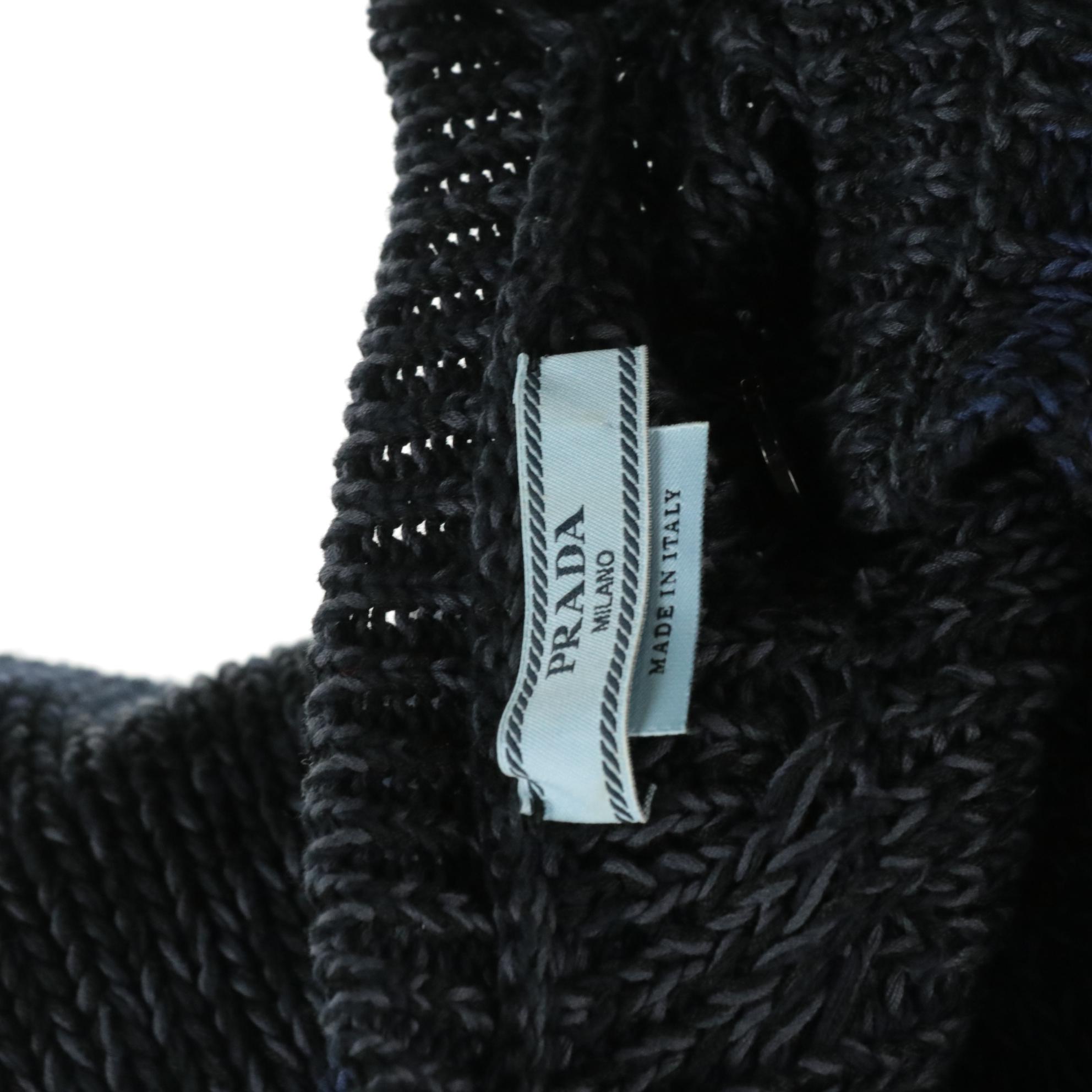 Prada Knit Button-Front Sweater with Ribbon Lace Detail