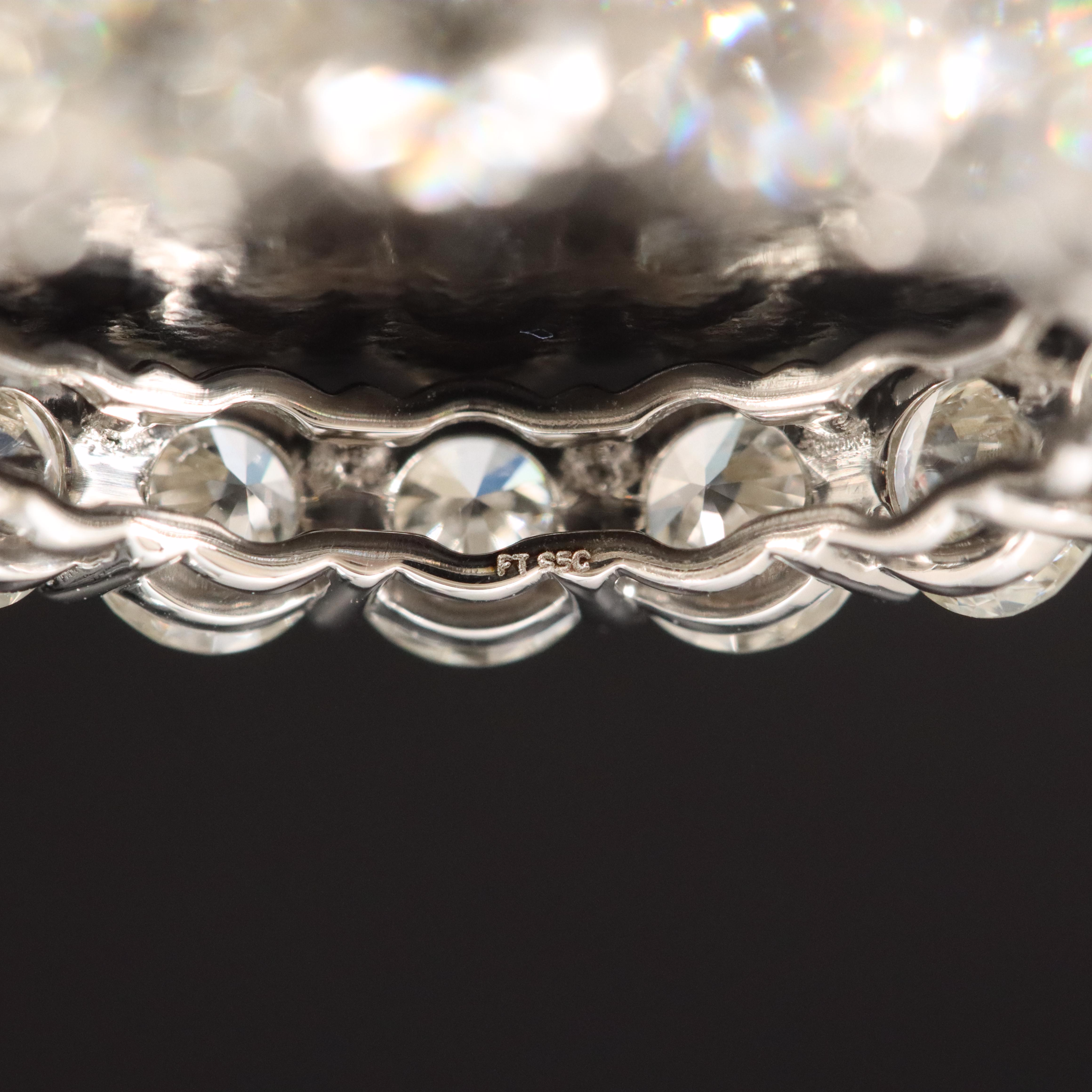Platinum 3.90 CTW Diamond Eternity Band with GIA Dossier Report