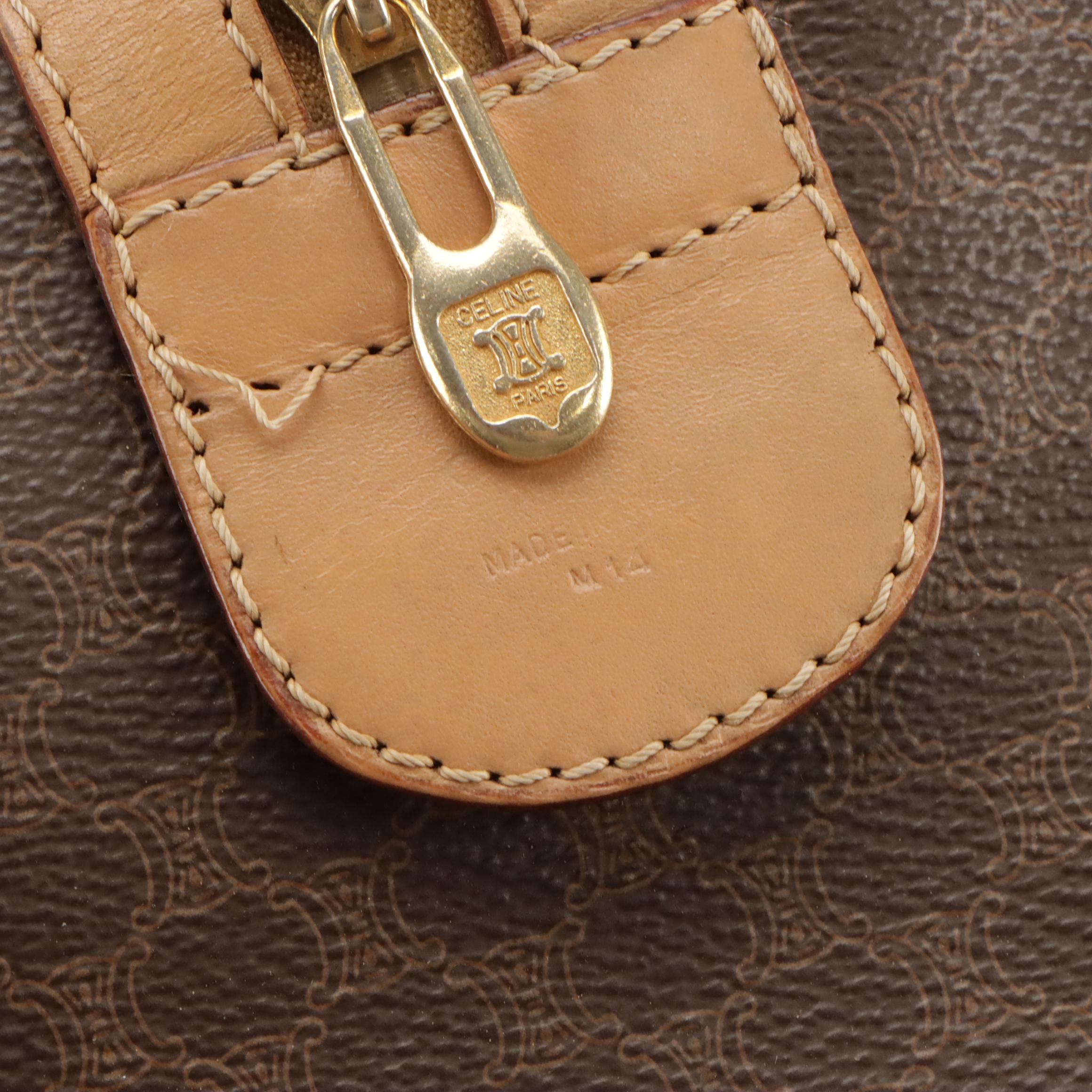 Celine Macadam Boston Bag in Coated Canvas and Leather