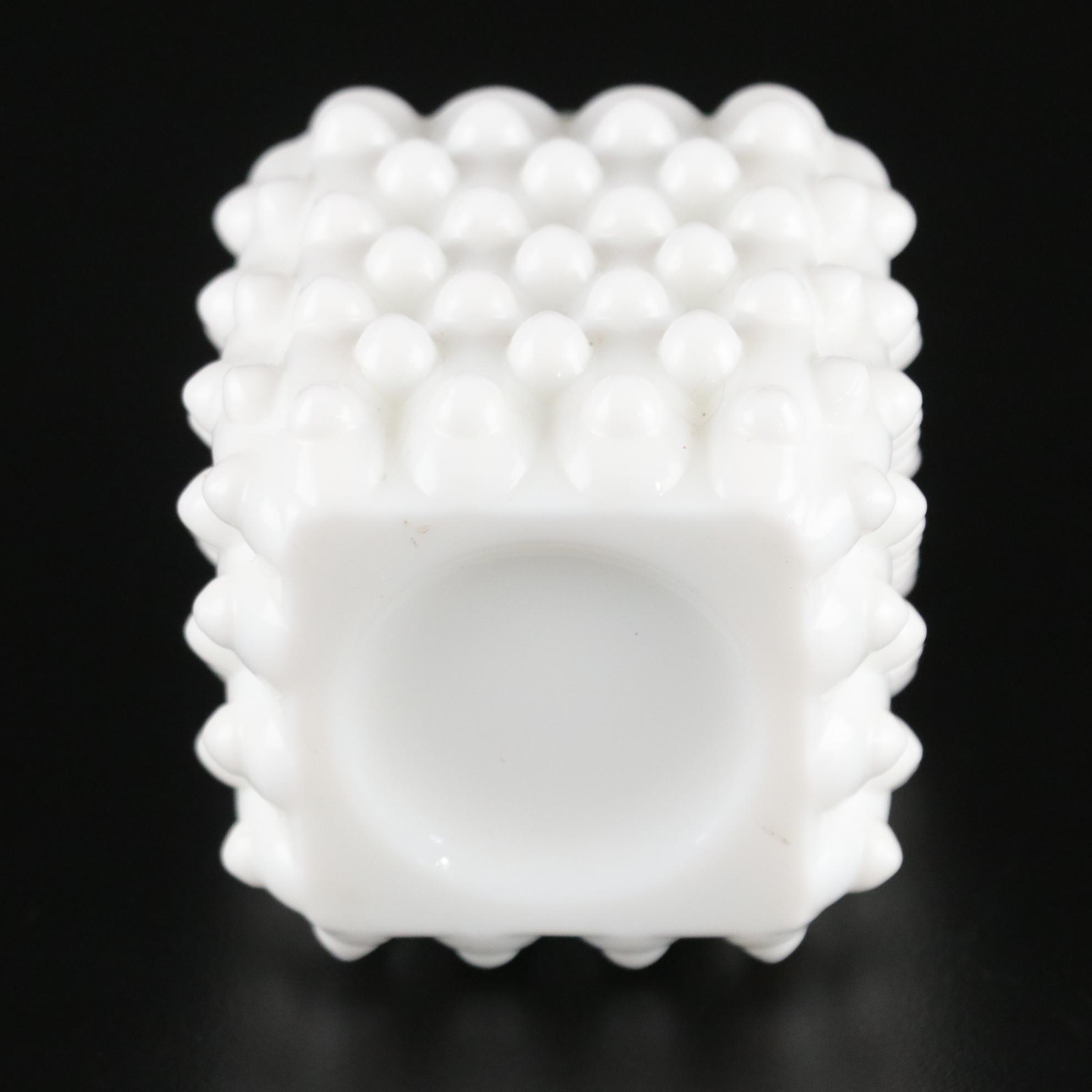 Fenton Hobnail Milk Glass Salt and Pepper Set, Creamer, and Sugar Bowl