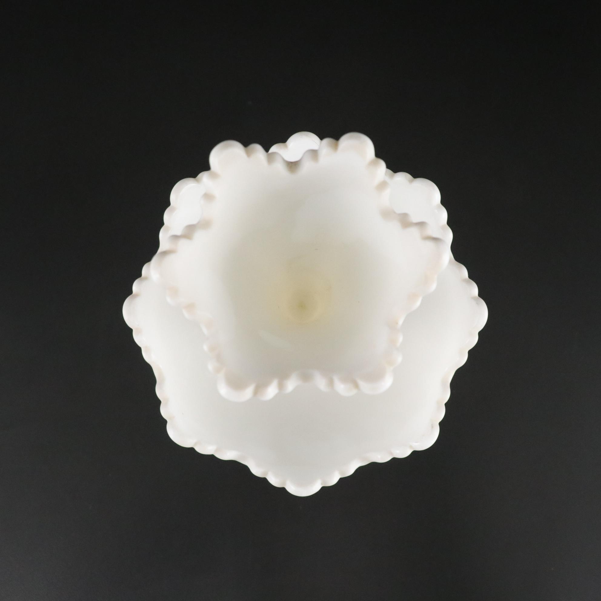 Fenton Hobnail Milk Glass One-Horn and Three-Horn Epergnes