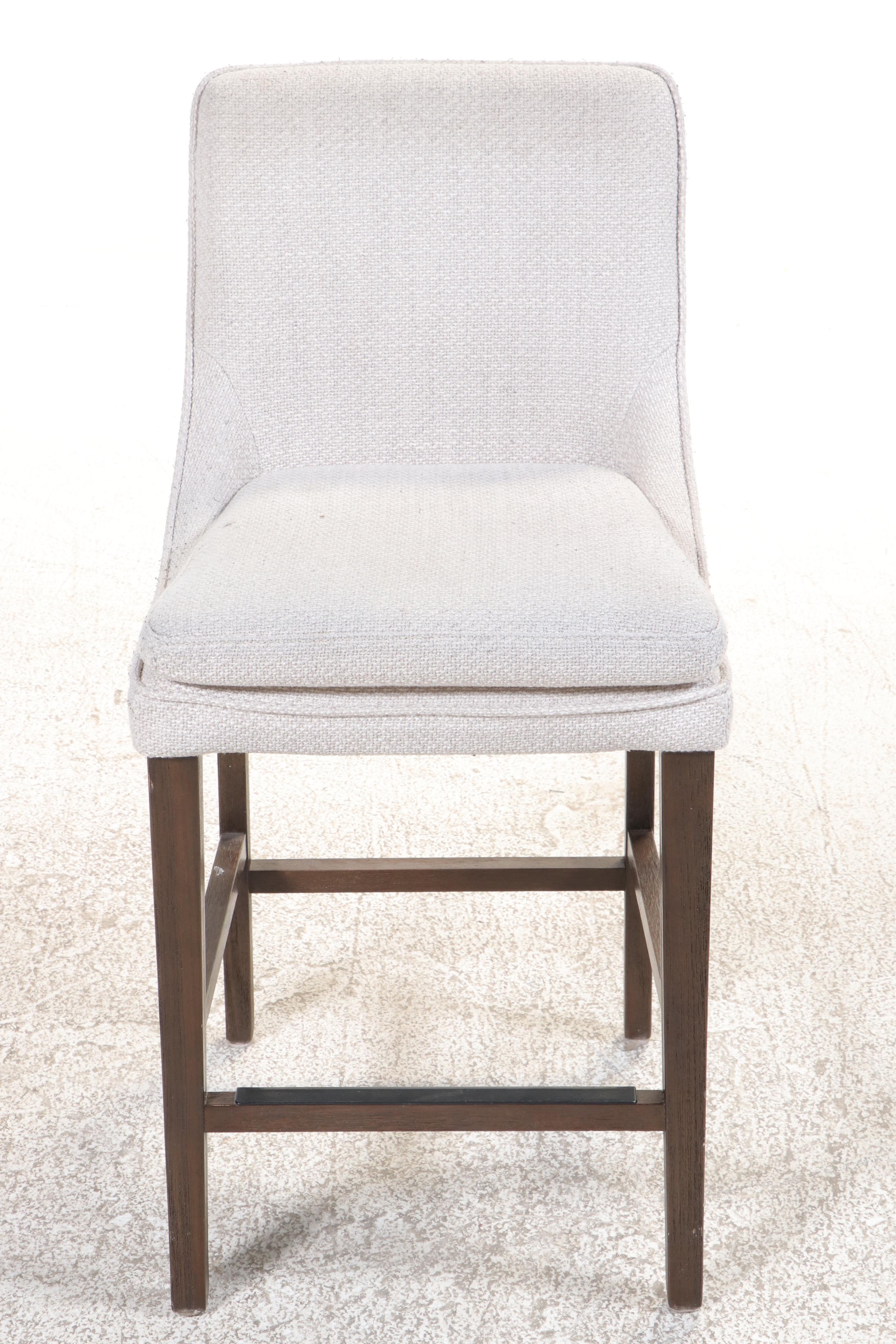 Four Arhaus Furniture Upholstered Hardwood Counter Stools