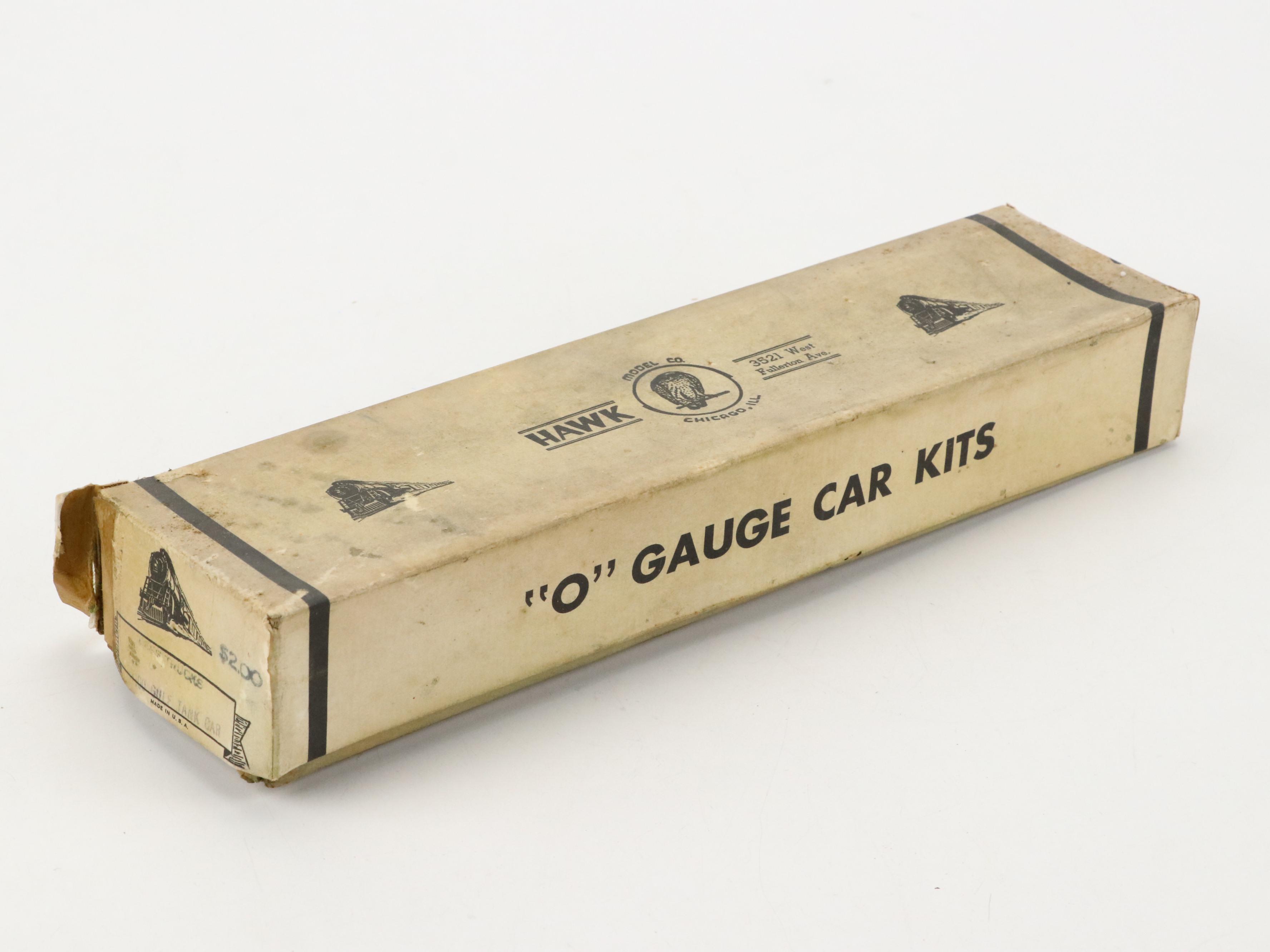 Hawk O Gauge Gulf Tank Car, Box Car and Other Model Train Kits