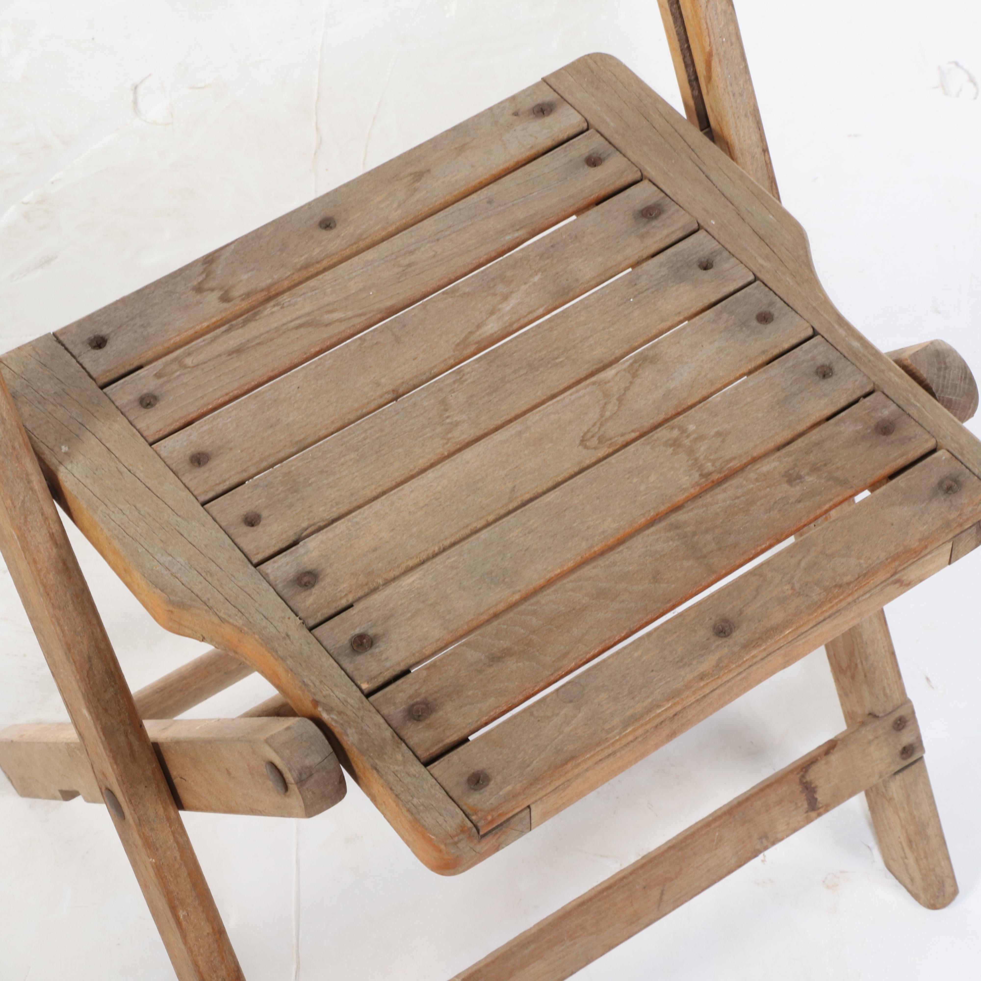 Castle Park Horse Show Wooden Folding Chairs, Early to Mid-20th Century