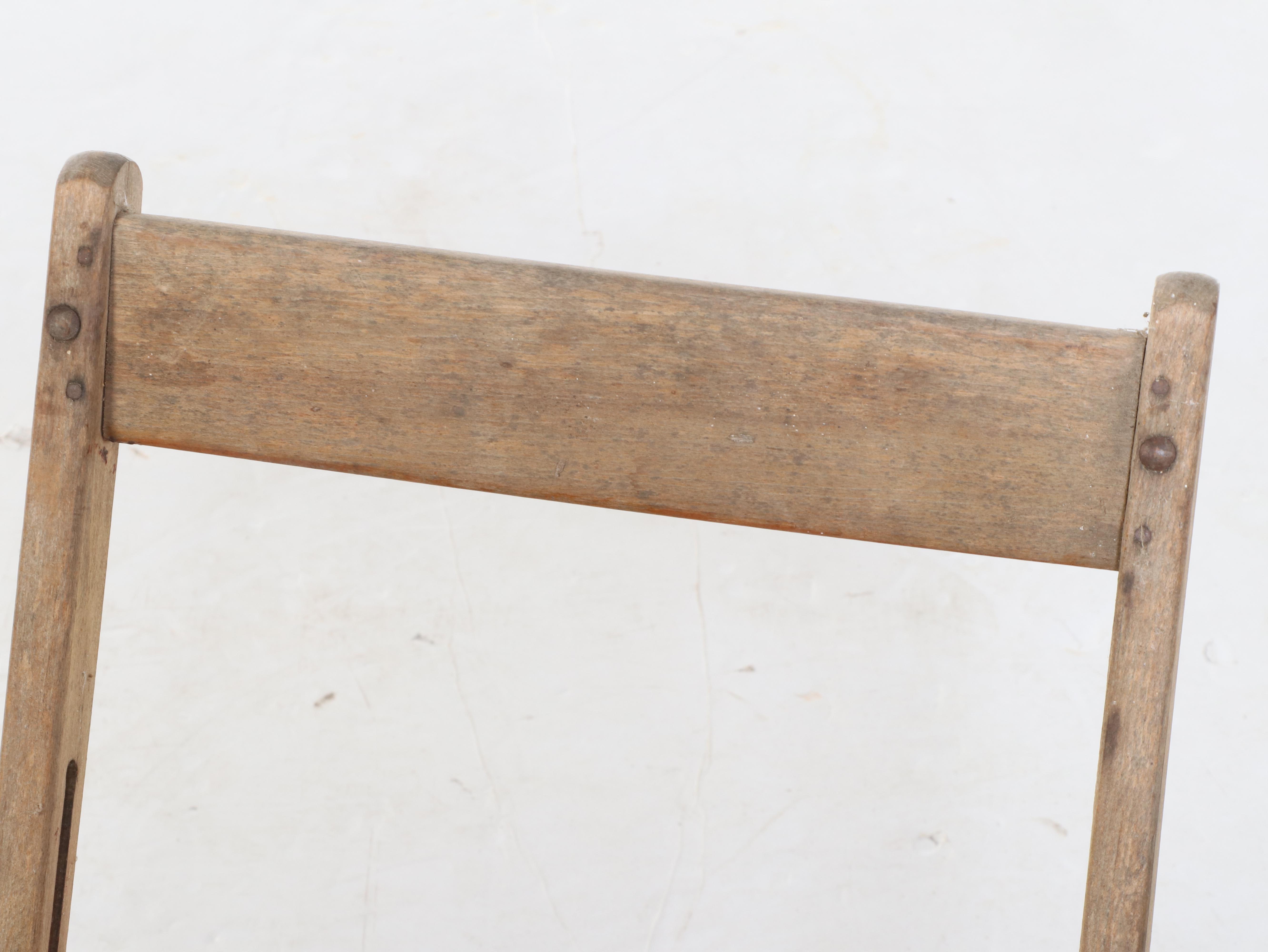 Castle Park Horse Show Wooden Folding Chairs, Early to Mid-20th Century