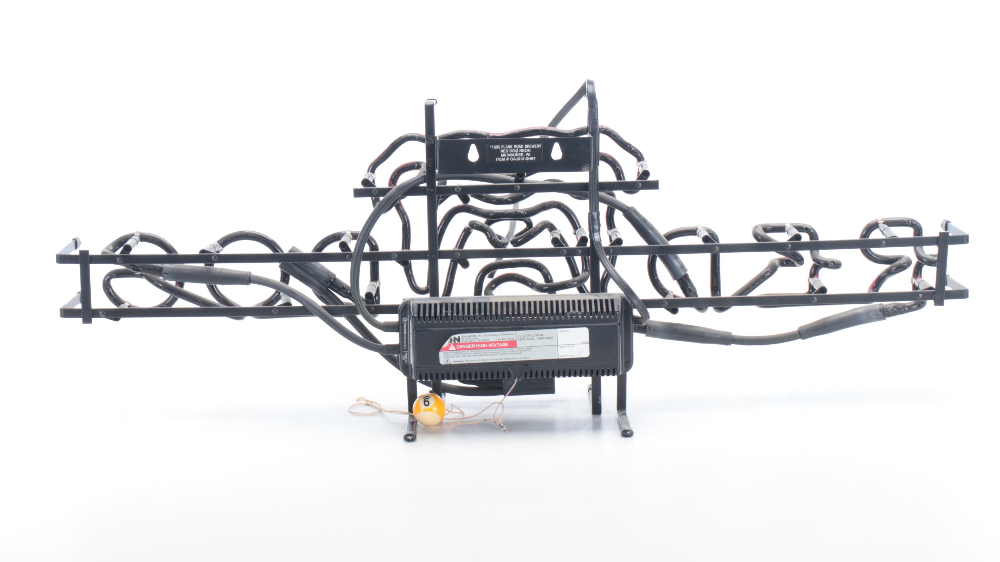 Red Dog Beer Advertising Neon Sign, 1995