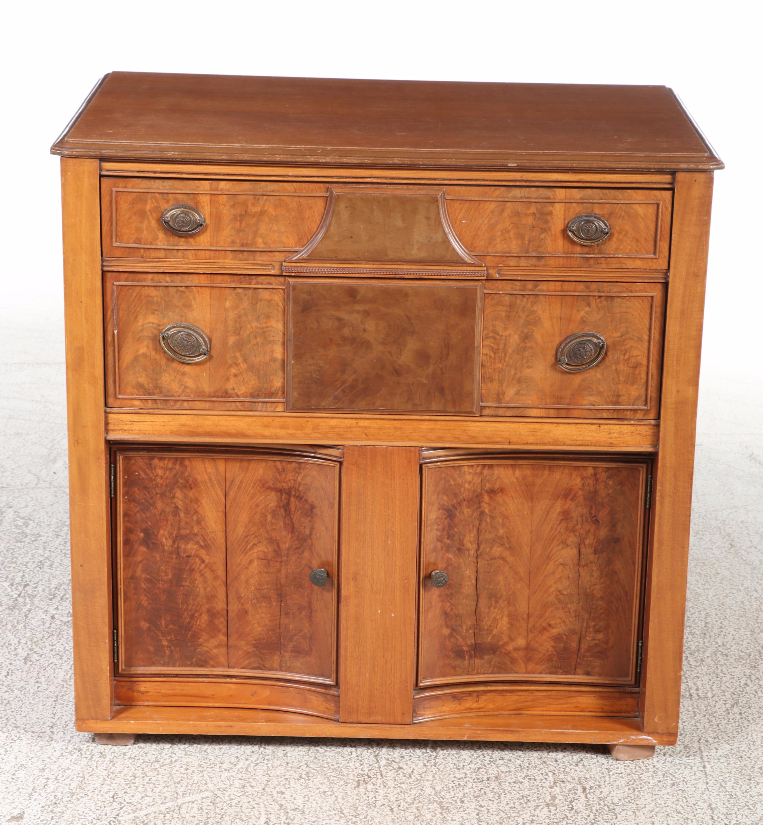 Brickwede Bros. Federal Style Figured Walnut and Burlwood Server