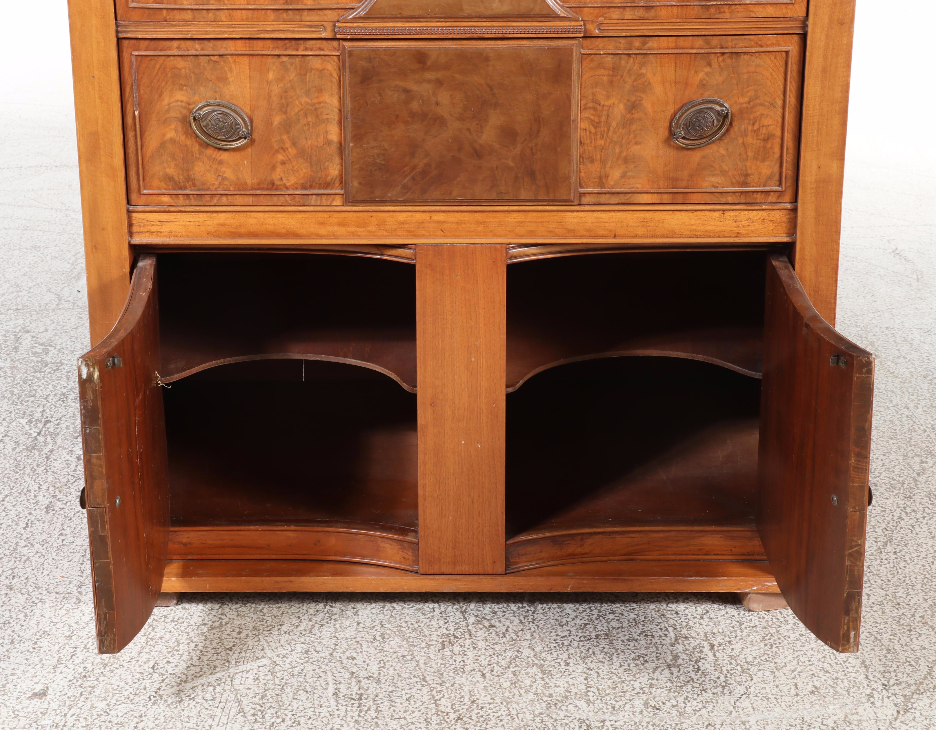 Brickwede Bros. Federal Style Figured Walnut and Burlwood Server