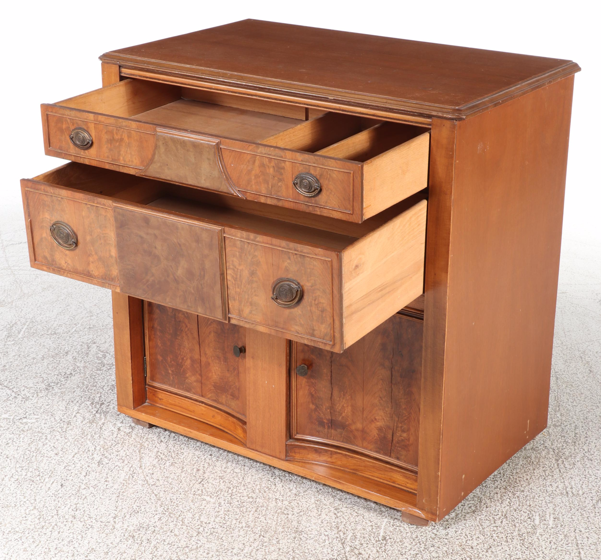 Brickwede Bros. Federal Style Figured Walnut and Burlwood Server