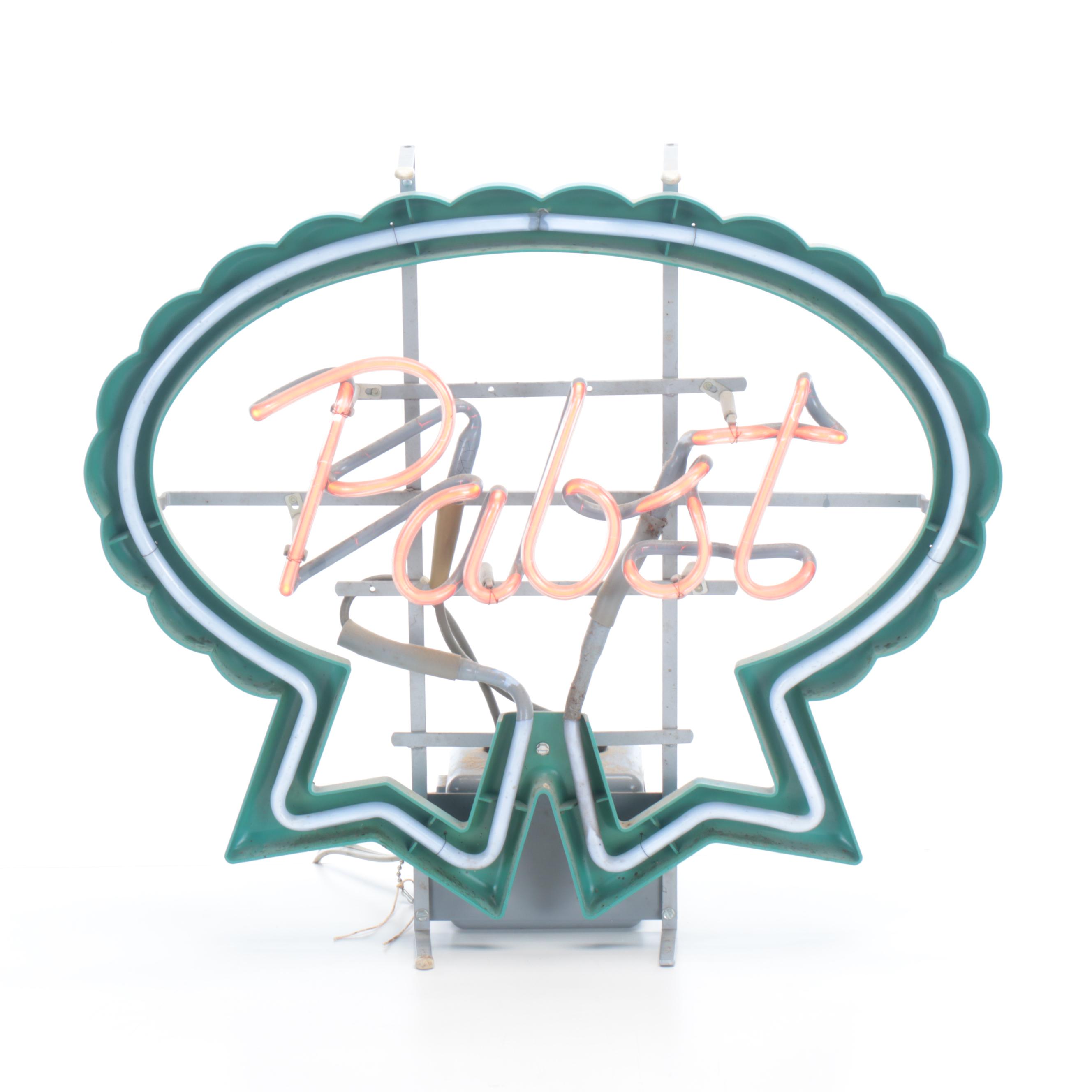 Pabst Blue Ribbon "Pabst" Neon Advertising Sign