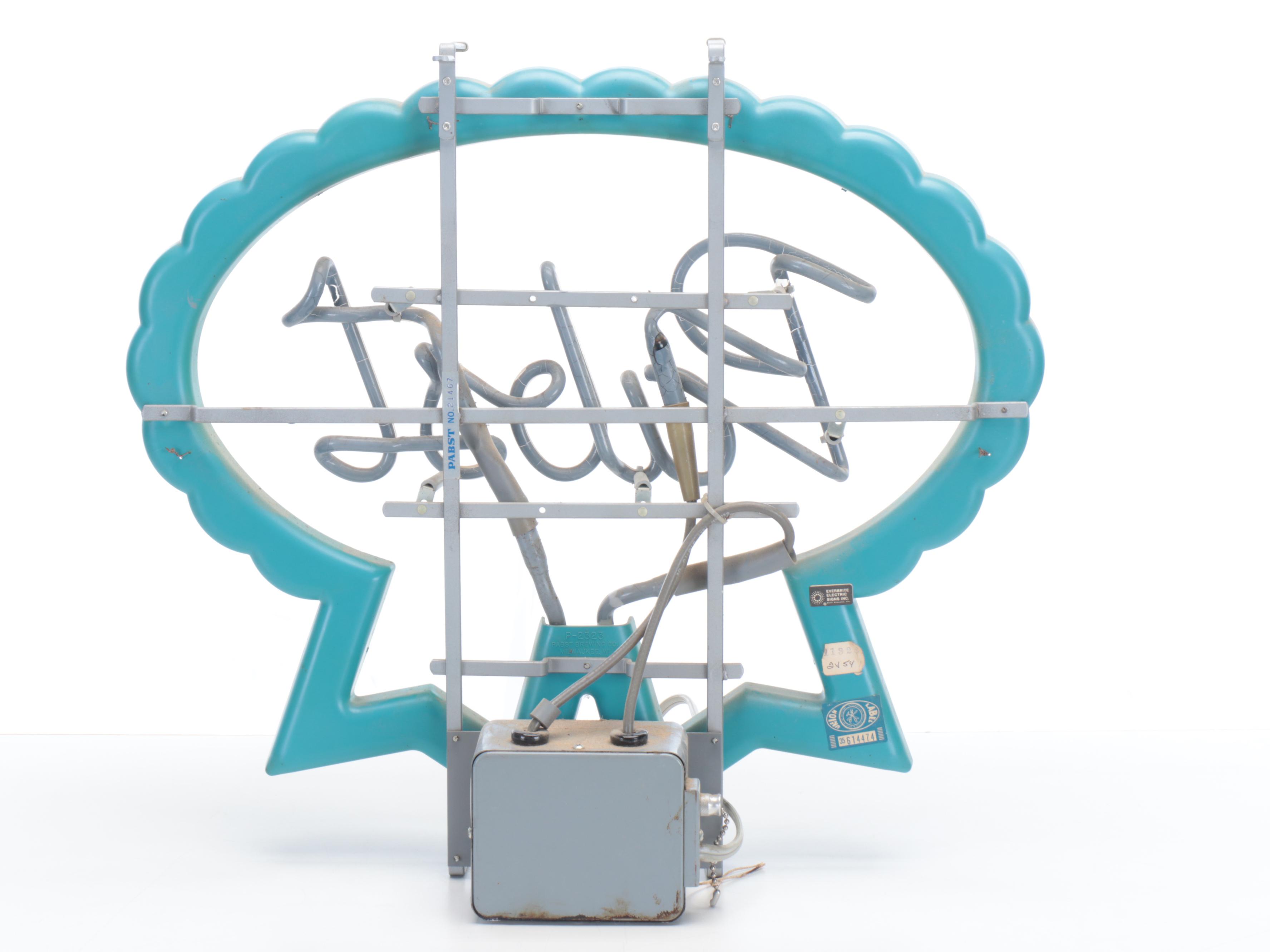 Pabst Blue Ribbon "Pabst" Neon Advertising Sign