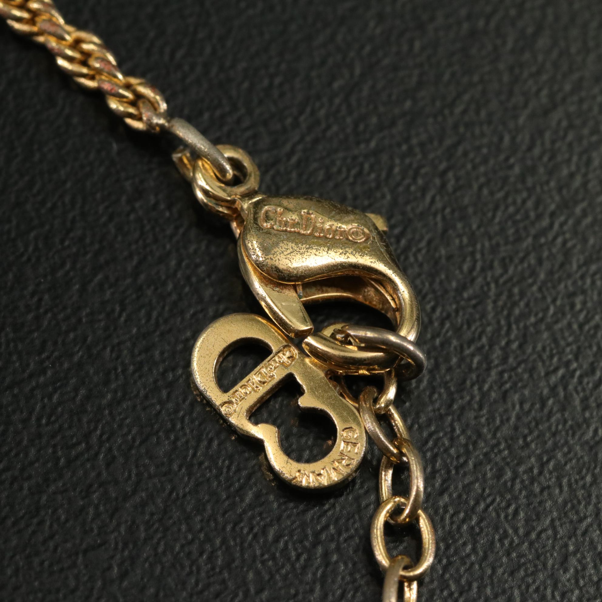 Christian Dior Monogram Logo Pendant Necklace