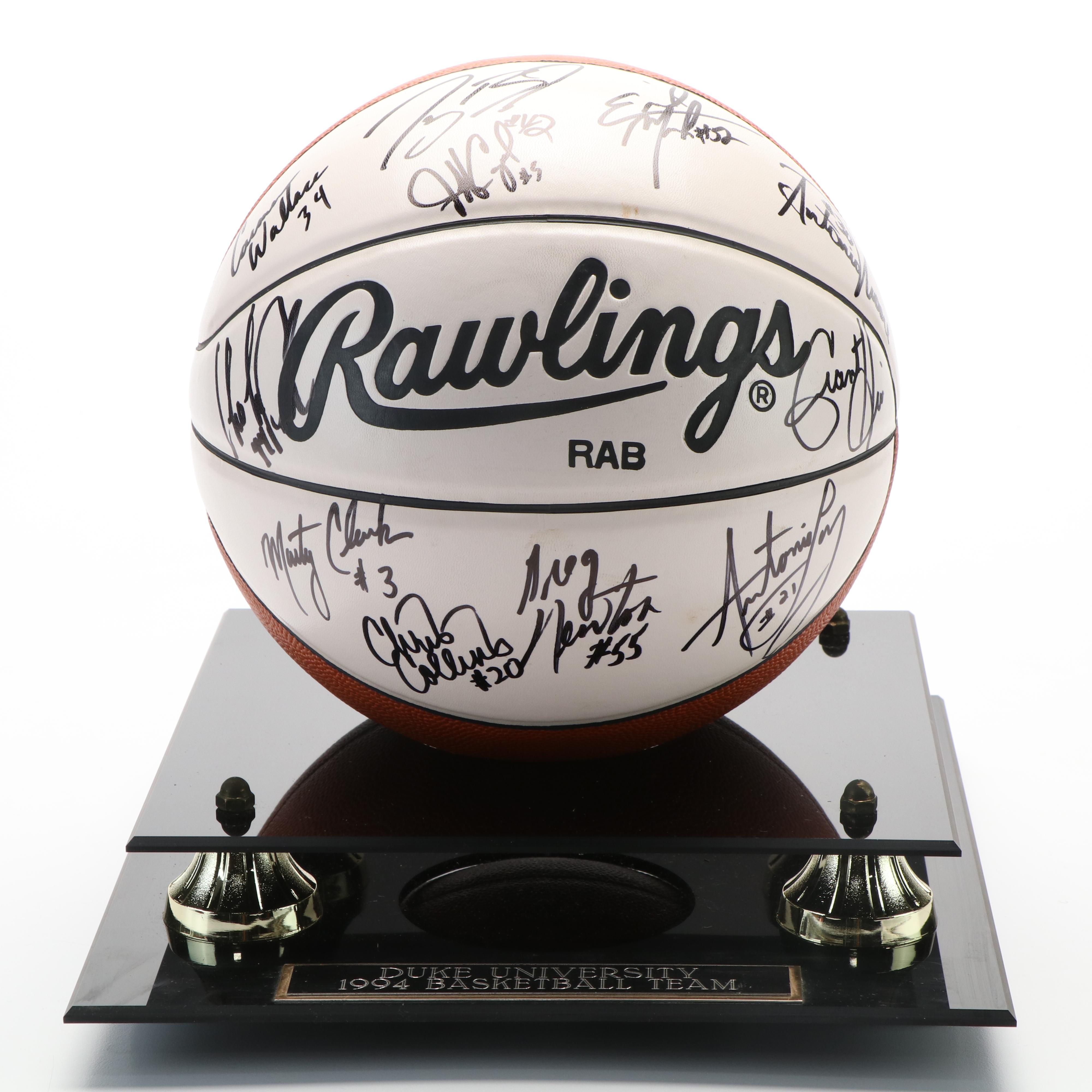 1994–95 Duke University Team Signed Basketball Featuring Grant Hill and More