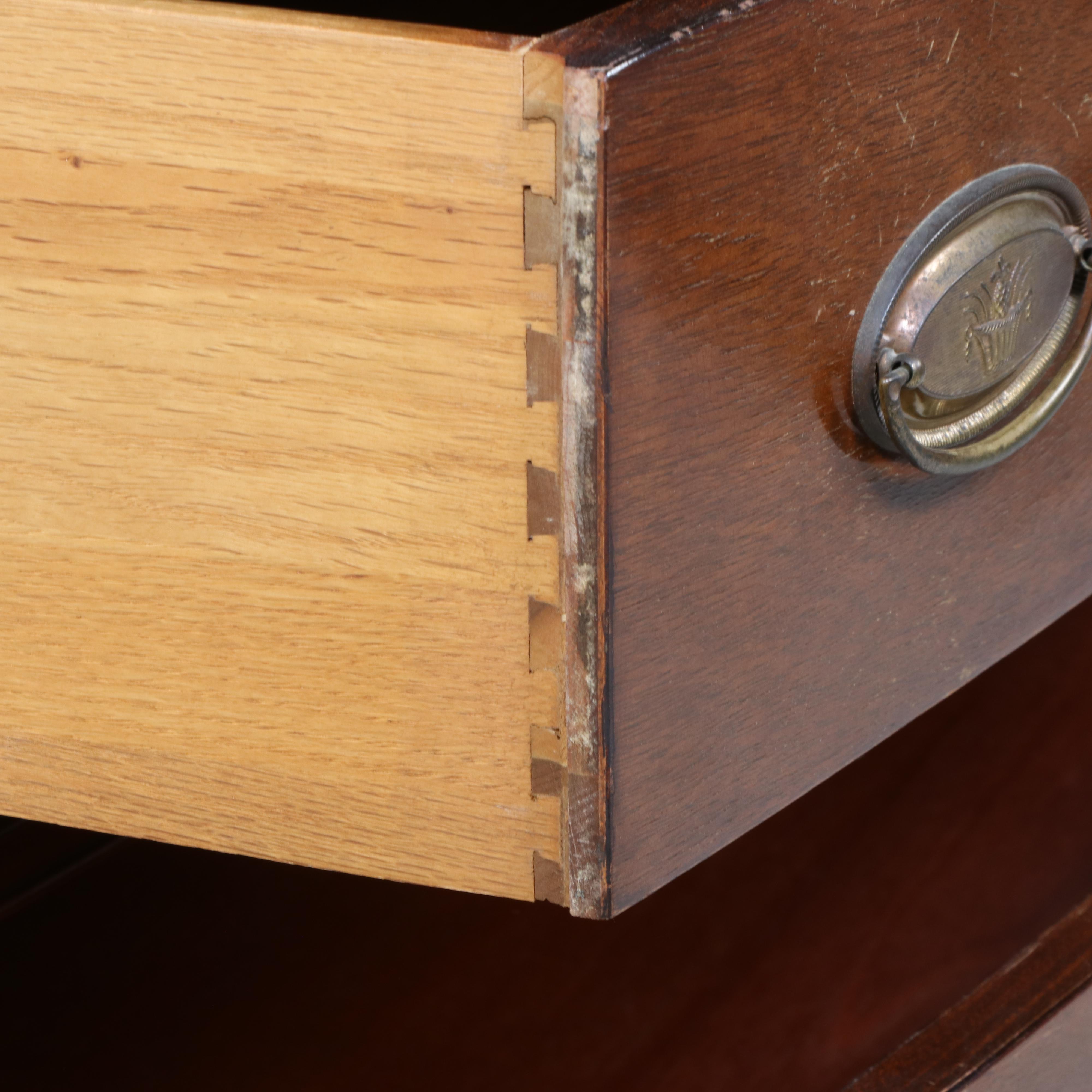 National Furniture Co. Federal Style Mahogany Six-Drawer Bowfront Chest