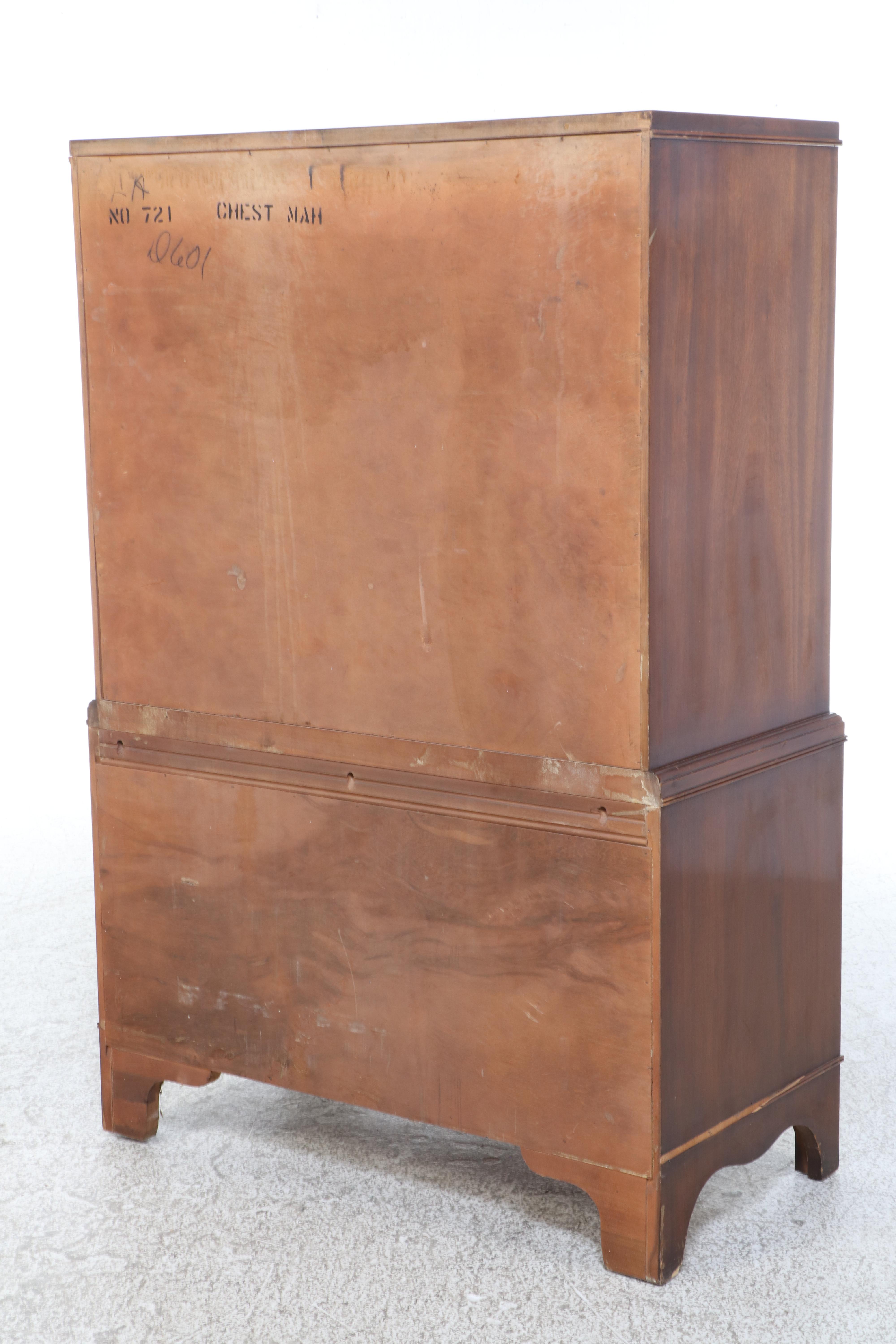 National Furniture Co. Federal Style Mahogany Six-Drawer Bowfront Chest