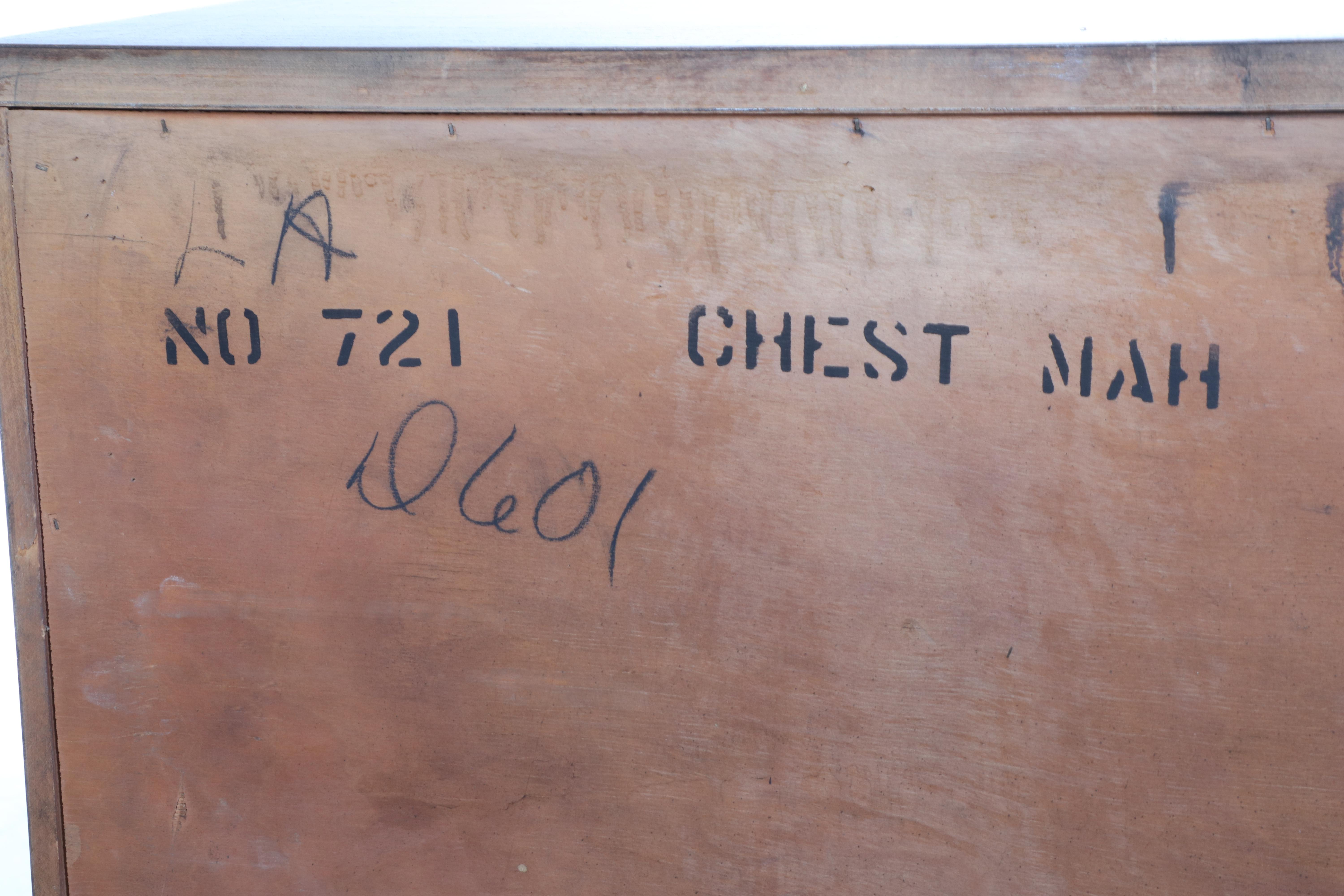 National Furniture Co. Federal Style Mahogany Six-Drawer Bowfront Chest