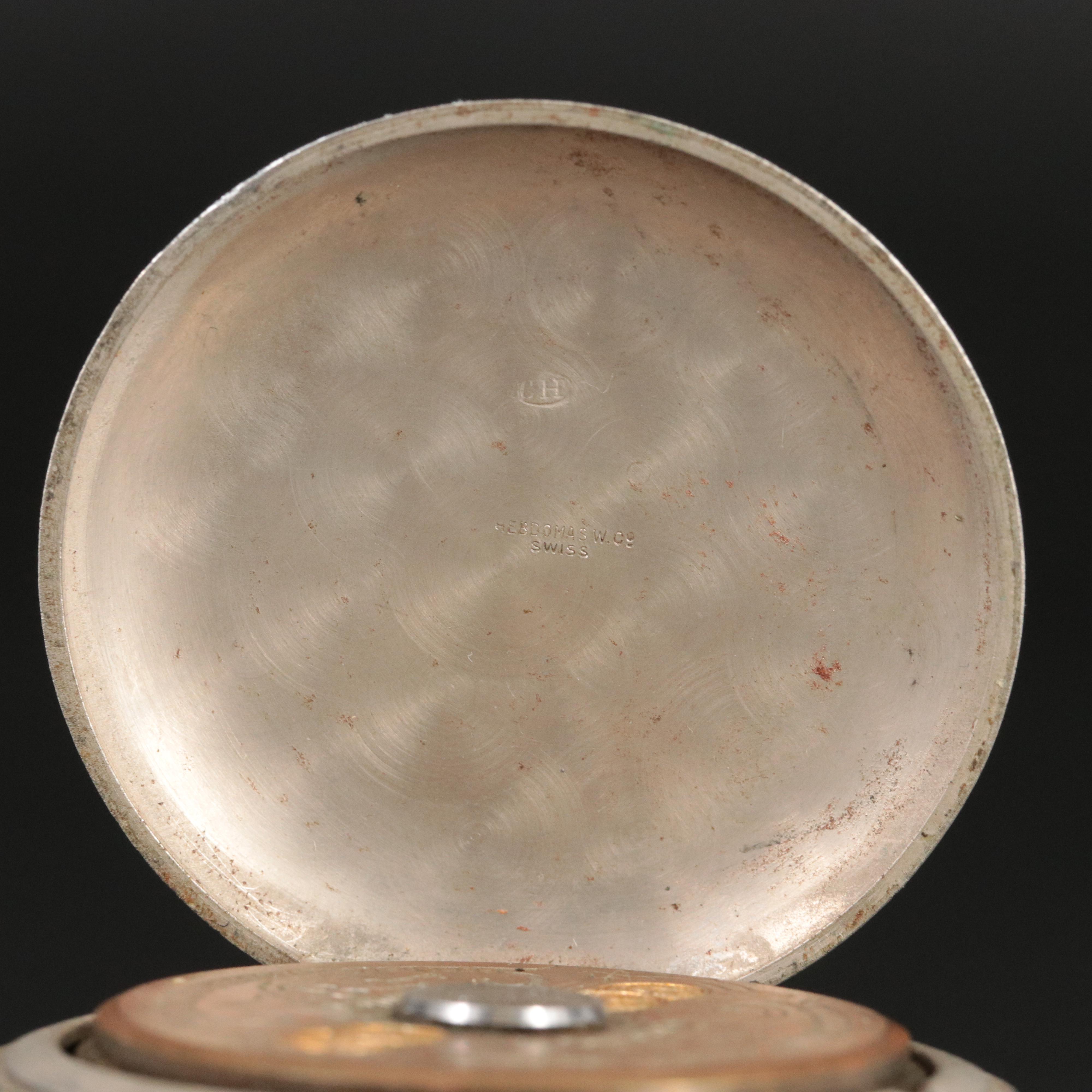 Antique Bennett 8 Day Calendar Open Heart Pocket Watch