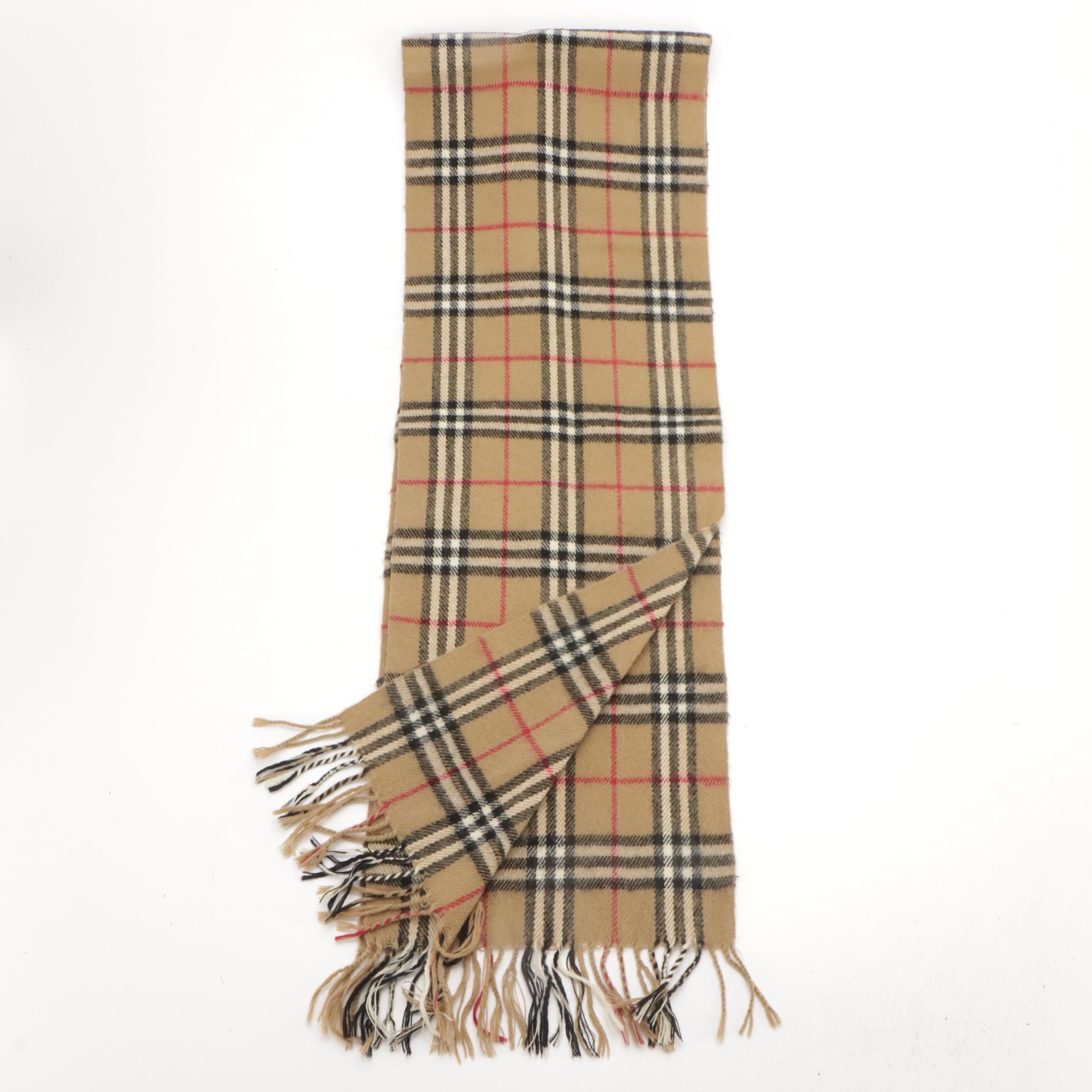 Burberrys of London Lambswool Fringe Scarf in Nova Check