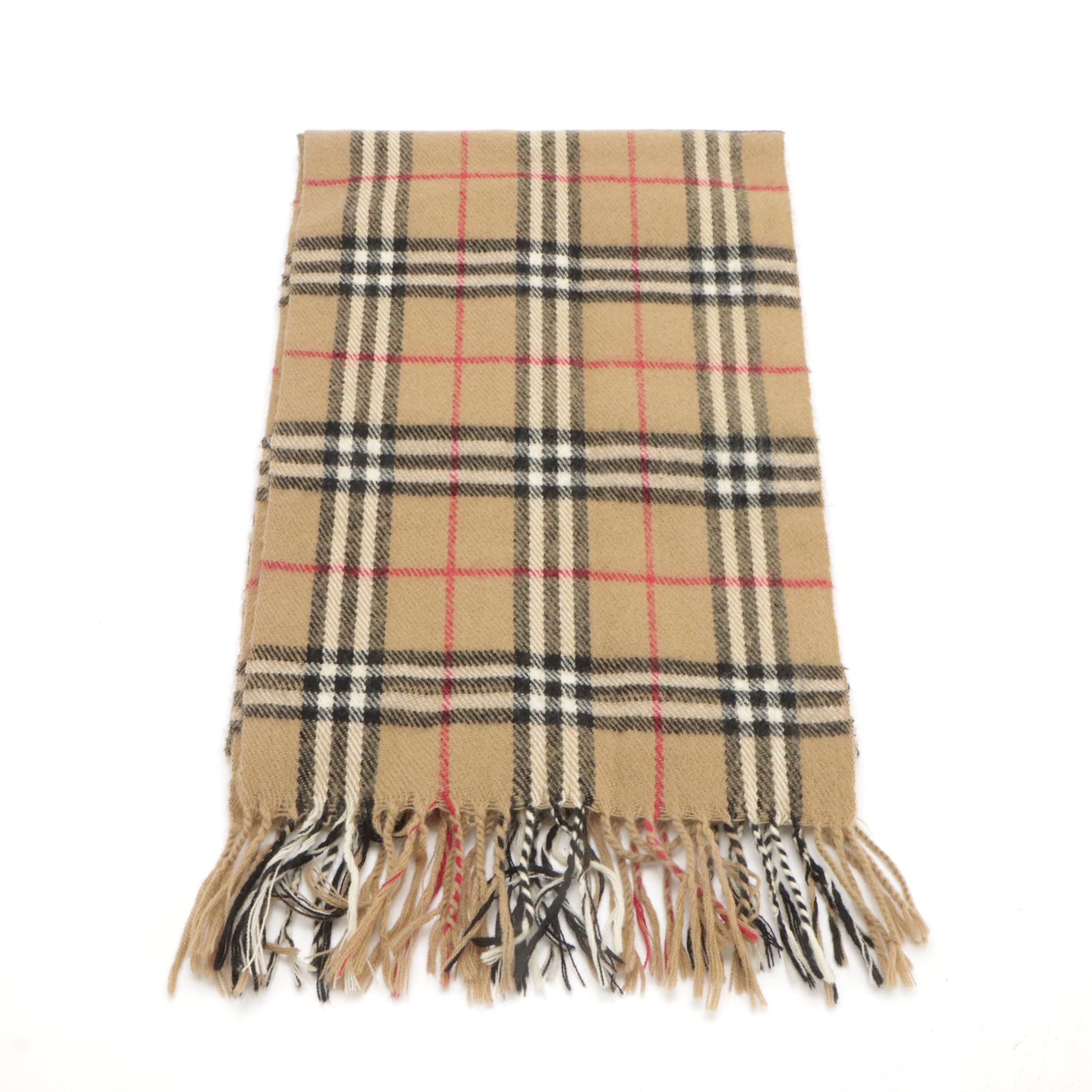 Burberrys of London Lambswool Fringe Scarf in Nova Check