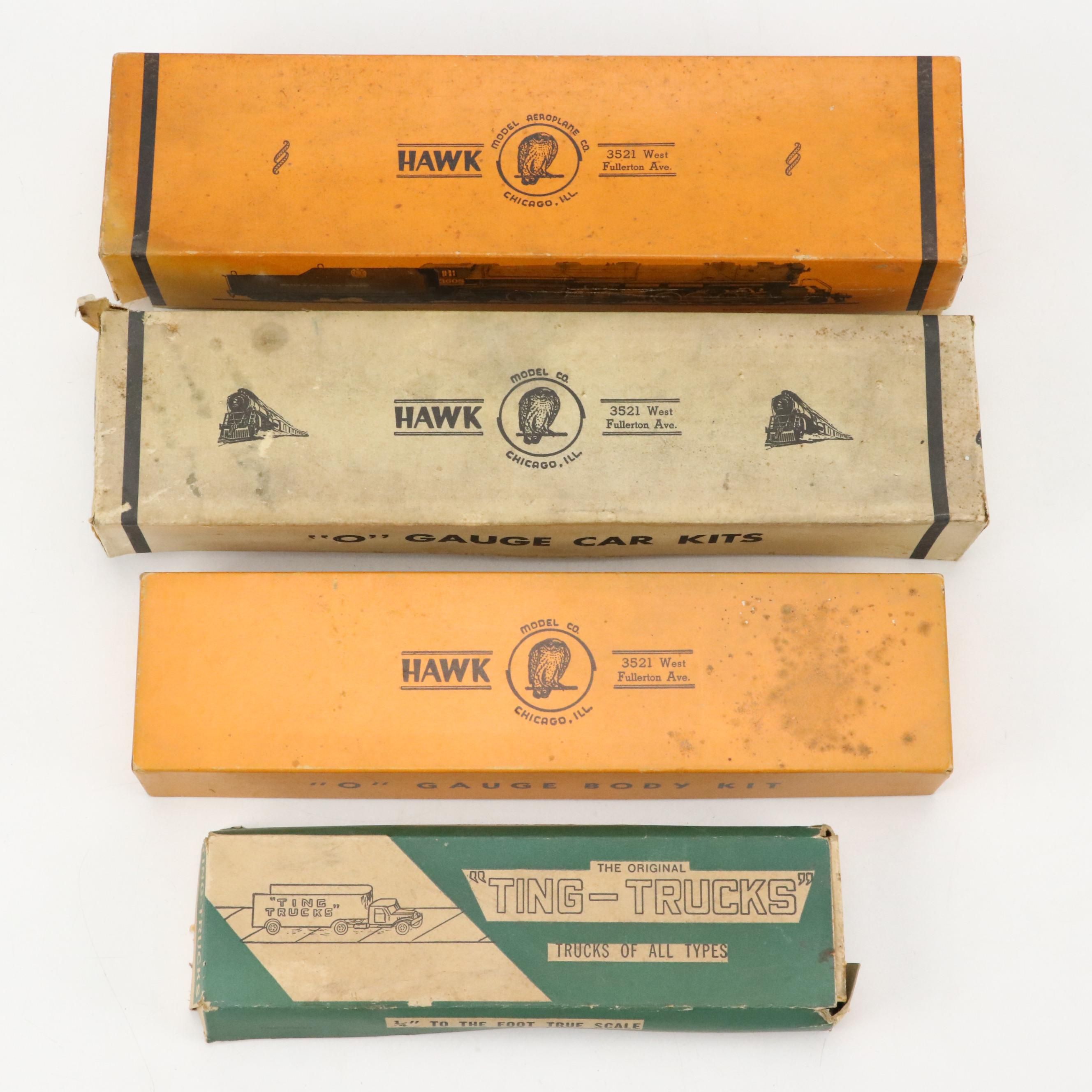 Hawk O Gauge Gulf Tank Car, Box Car and Other Model Train Kits