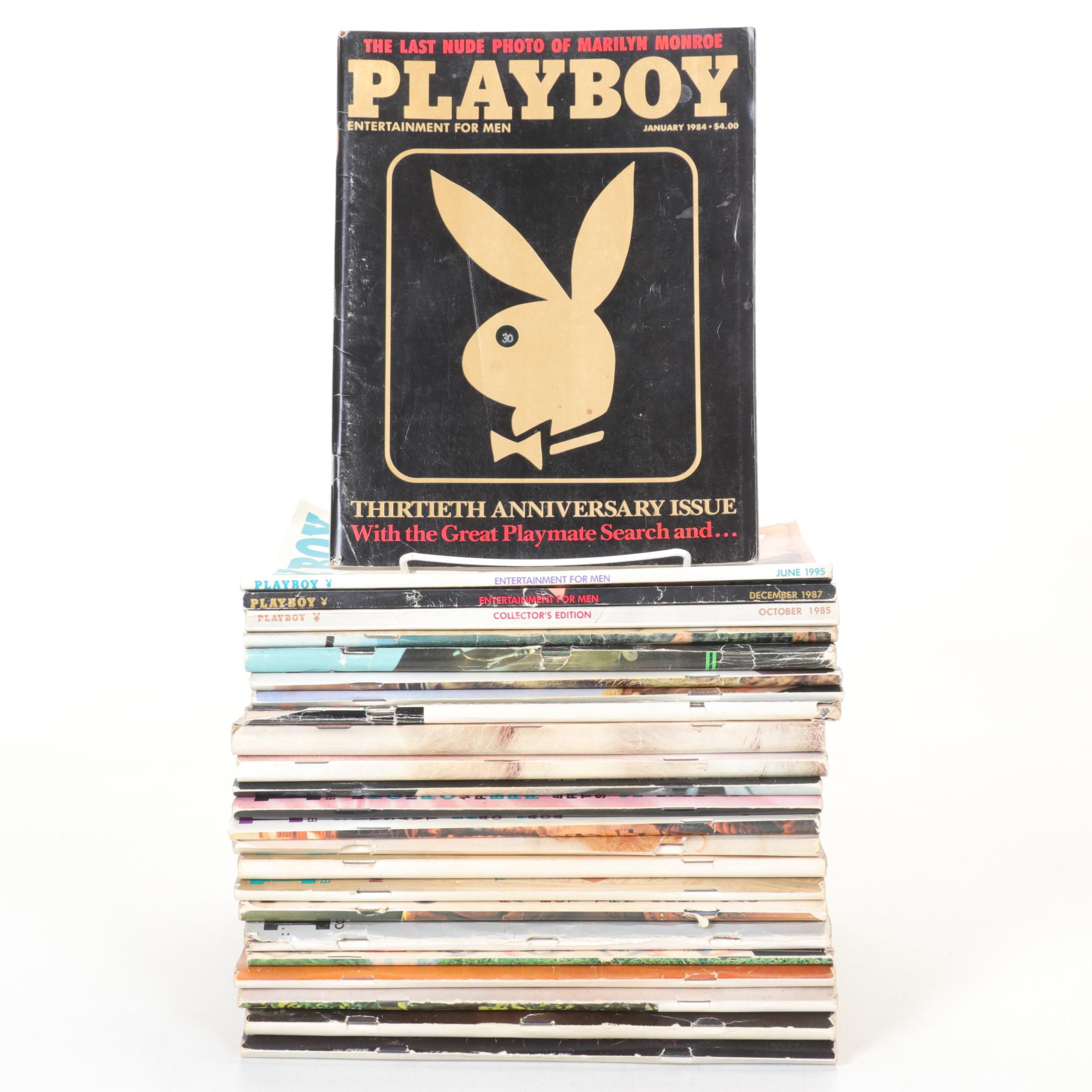 "Playboy" Magazine Collection Featuring 13th Anniversary Issue, 1967 to 1995