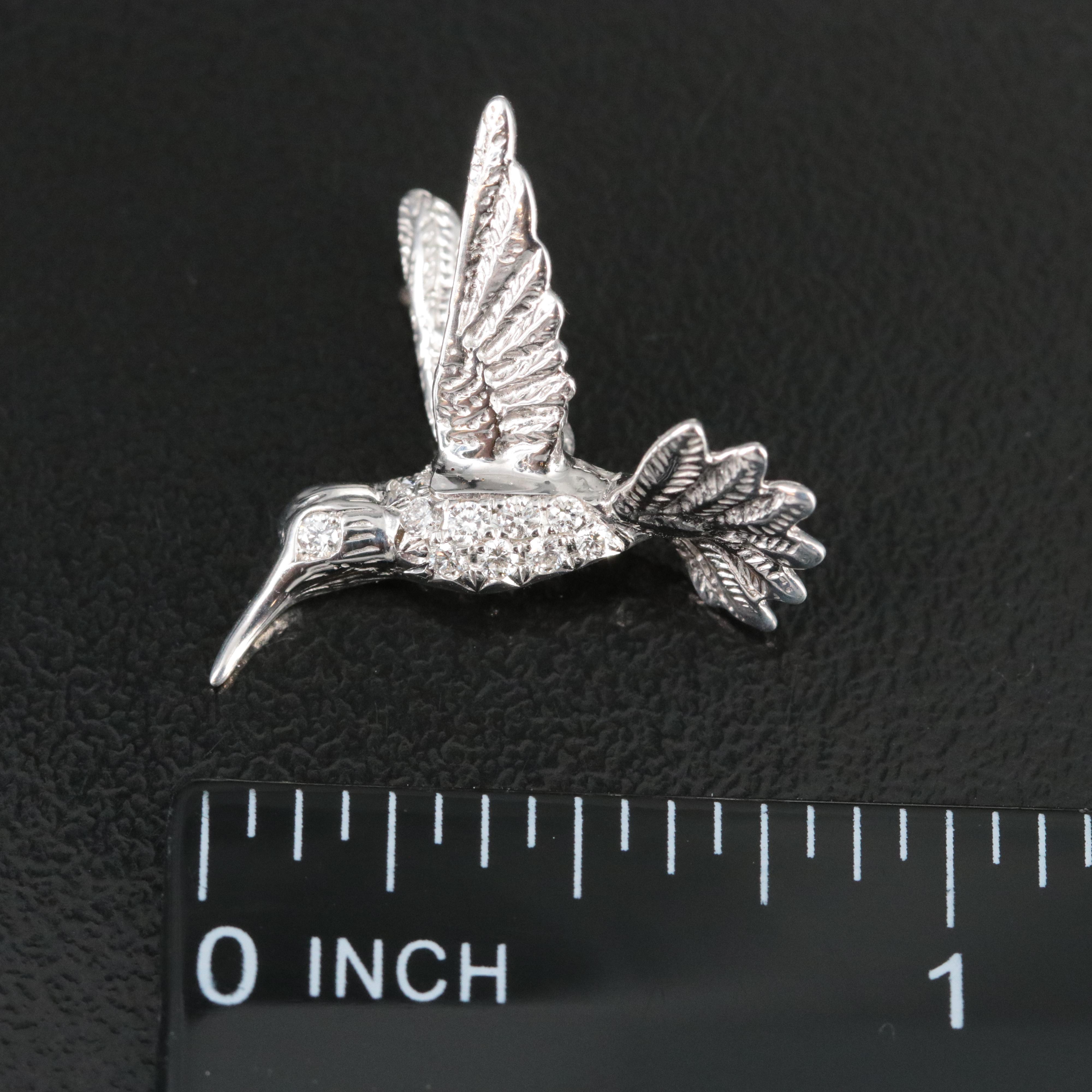 Roberto Coin Tiny Treasures 18K Diamond Hummingbird Pendant